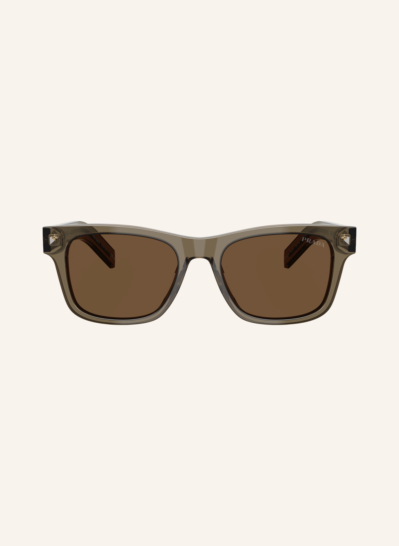 PRADA Sunglasses PR A17SF: OLIVE/ DARK BROWN