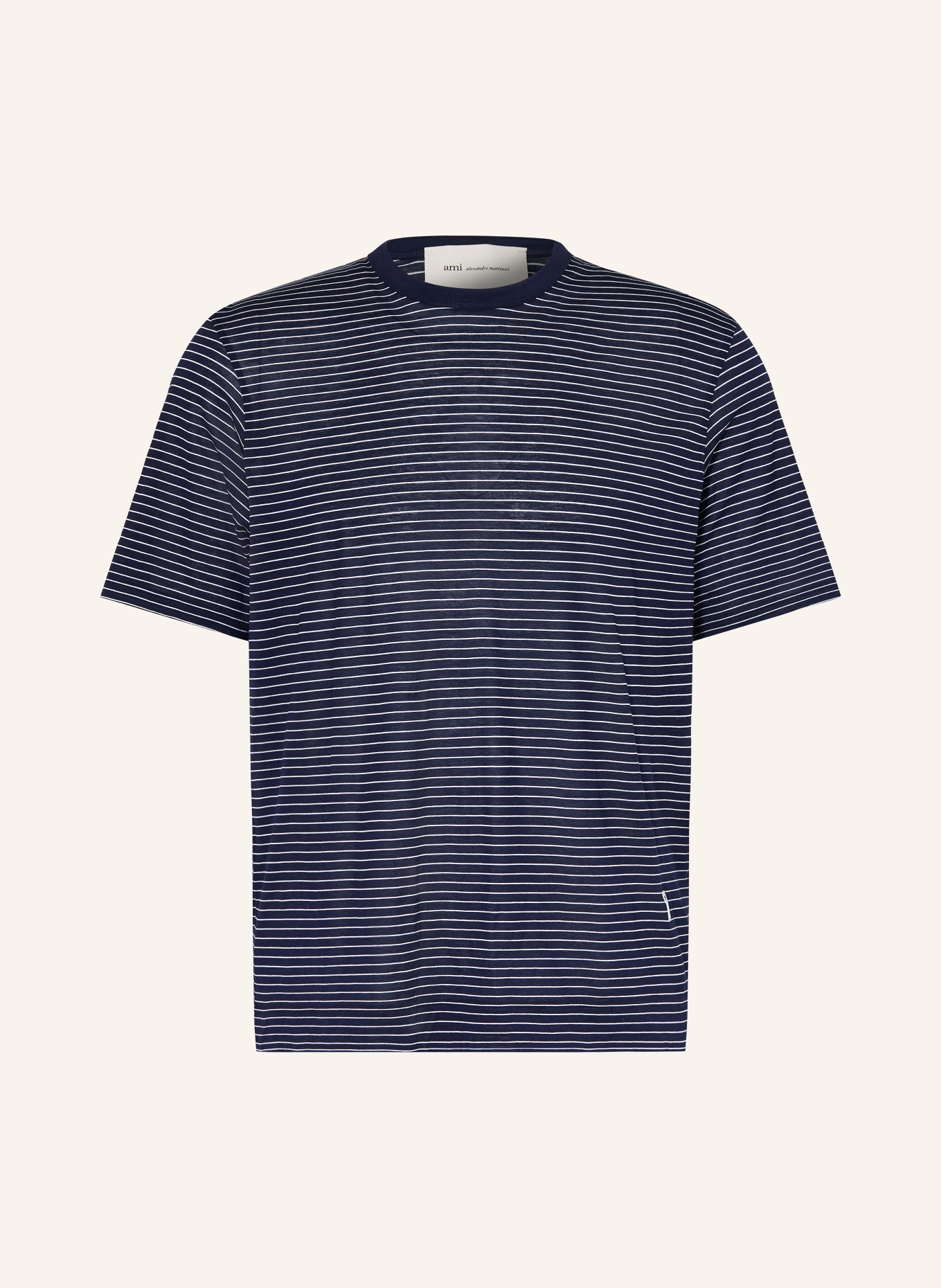 AMI PARIS T-Shirt: DUNKELBLAU / WEISS