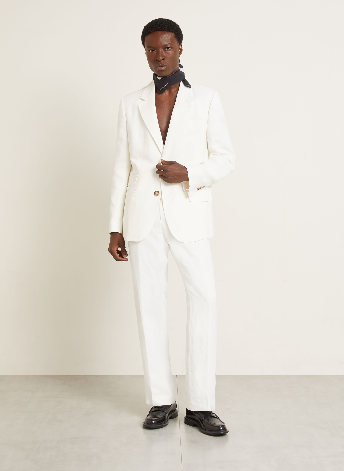 AMI PARIS Sakko Regular Fit mit Leinen: CREME