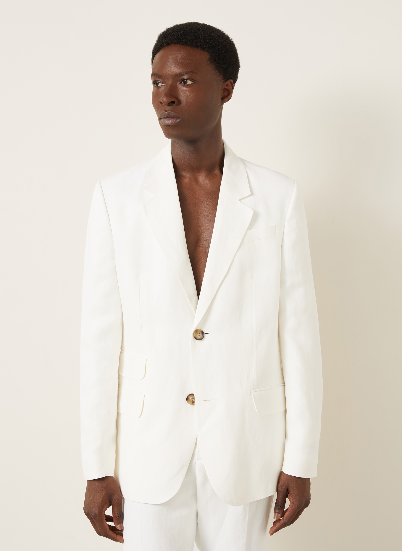 AMI PARIS Sakko Regular Fit mit Leinen: CREME