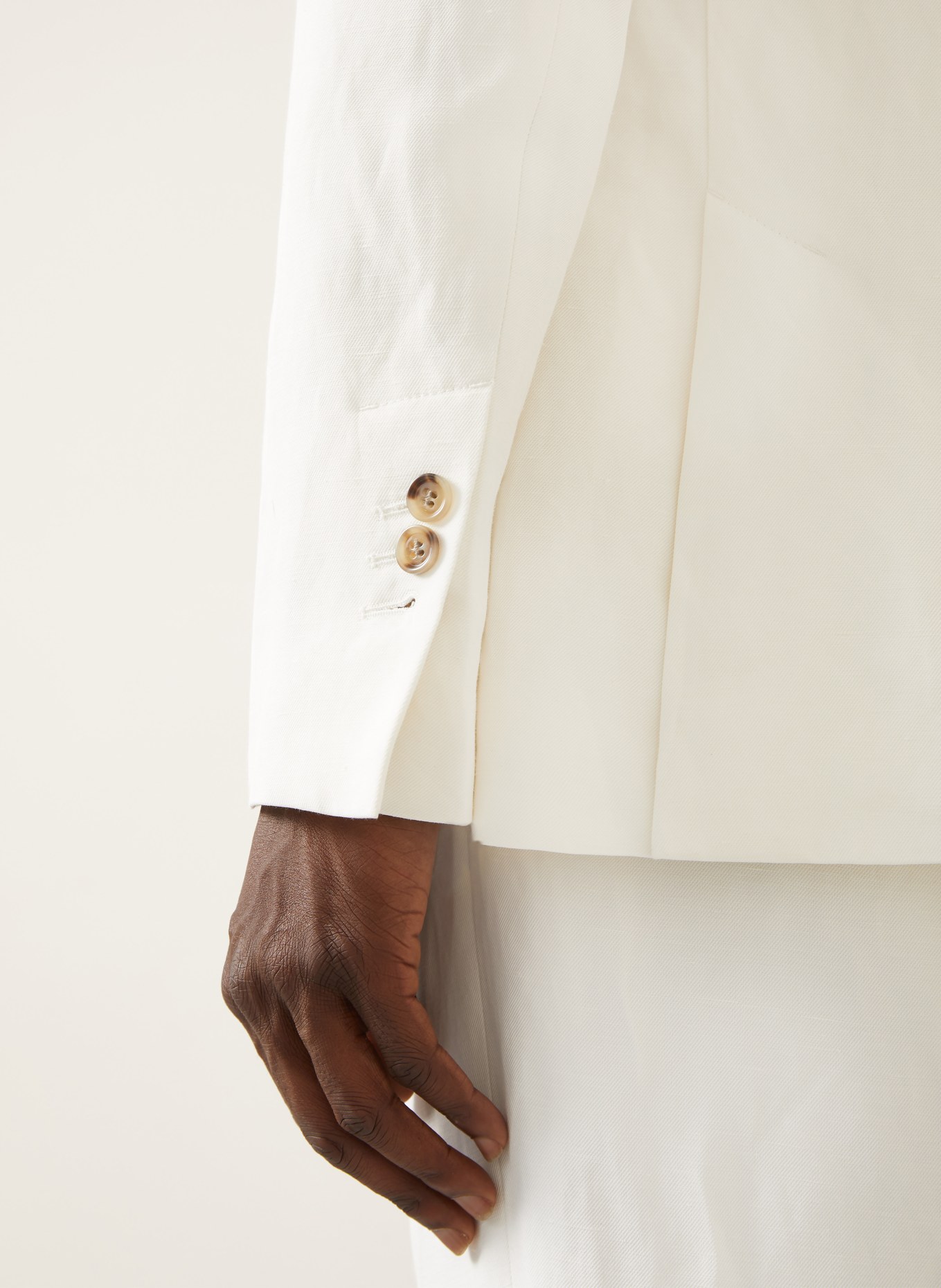 AMI PARIS Sakko Regular Fit mit Leinen: CREME