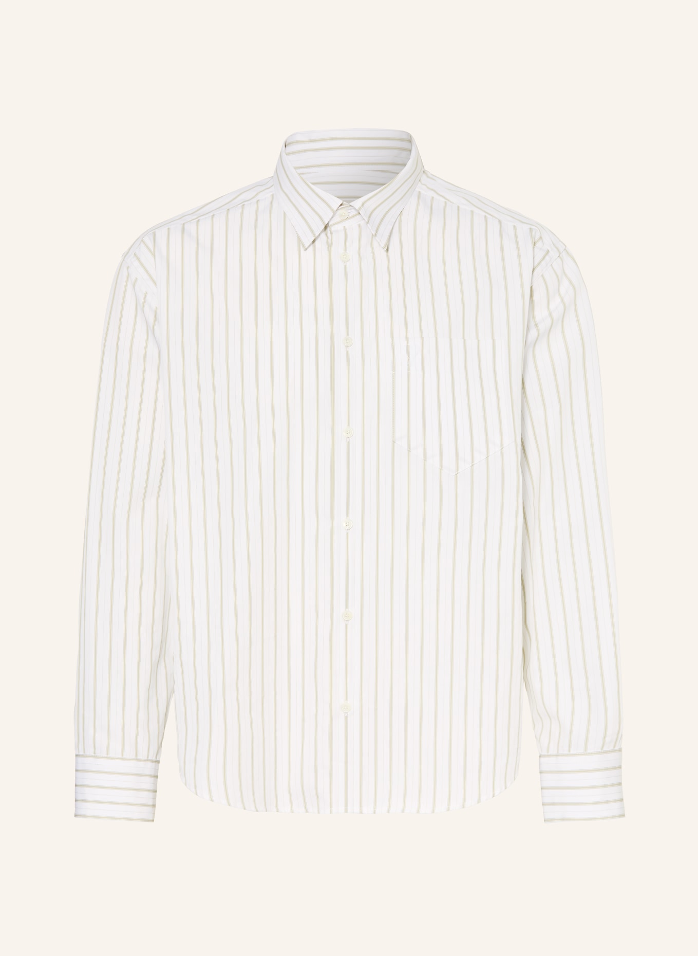 AMI PARIS Hemd Comfort Fit: WEISS / HELLGRÜN