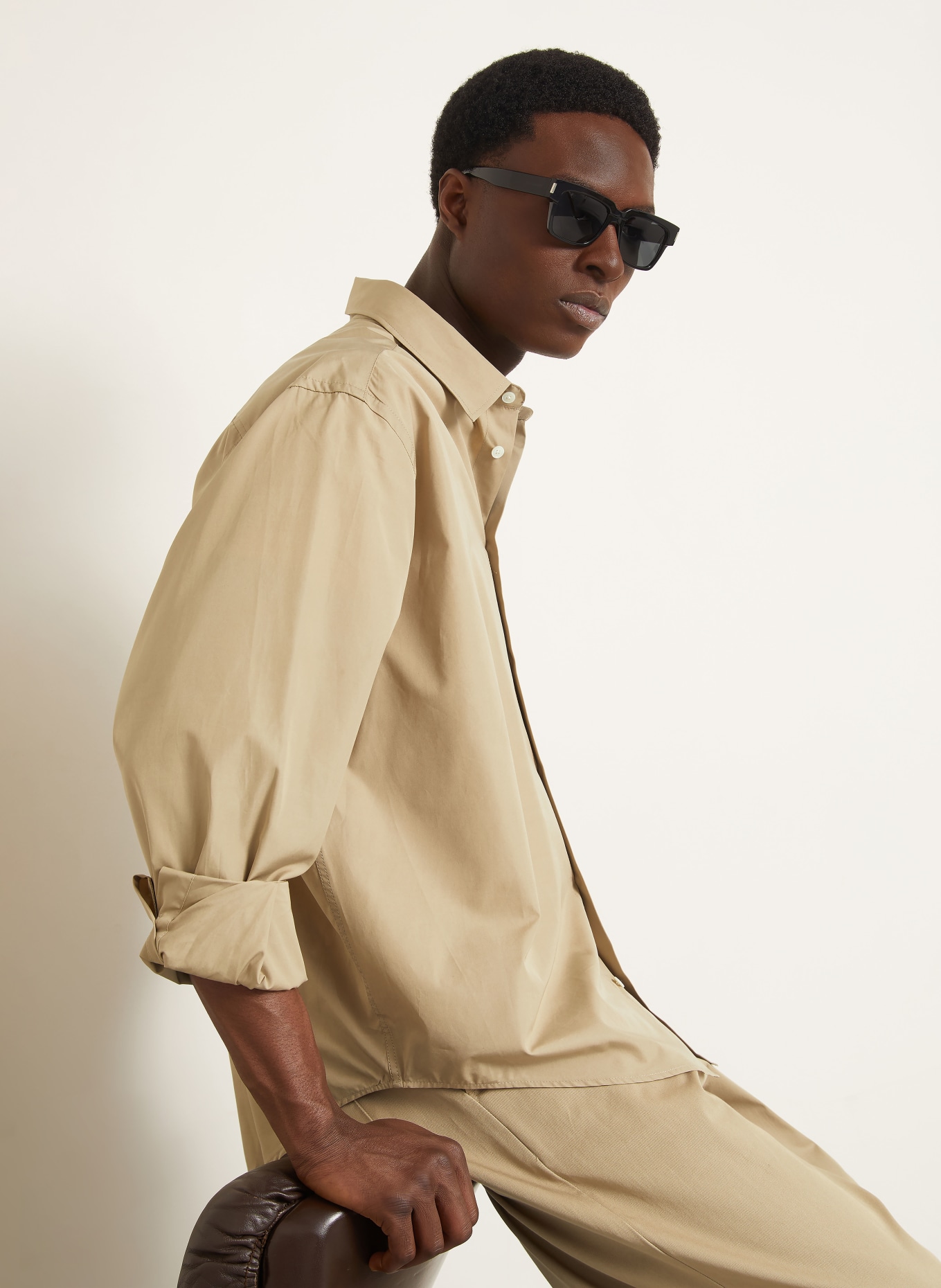 AMI PARIS Comfort Fit Shirt: BEIGE