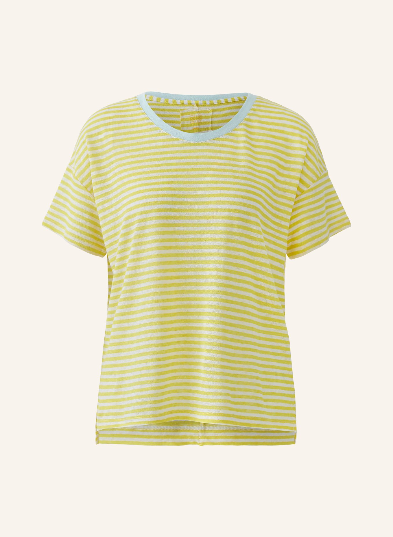 oui T-Shirt aus Leinen: CREME / GELB