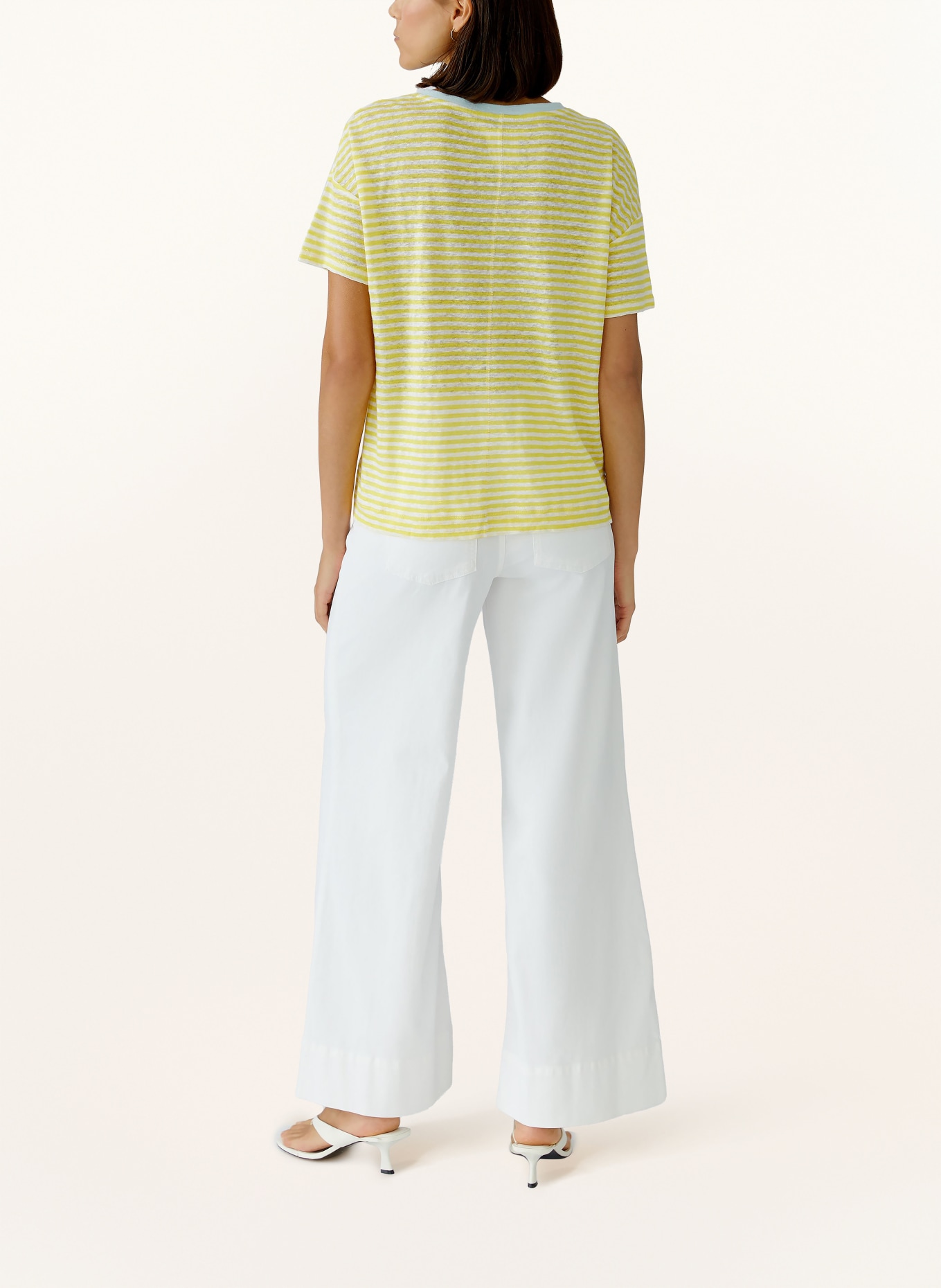 oui T-Shirt aus Leinen: CREME / GELB