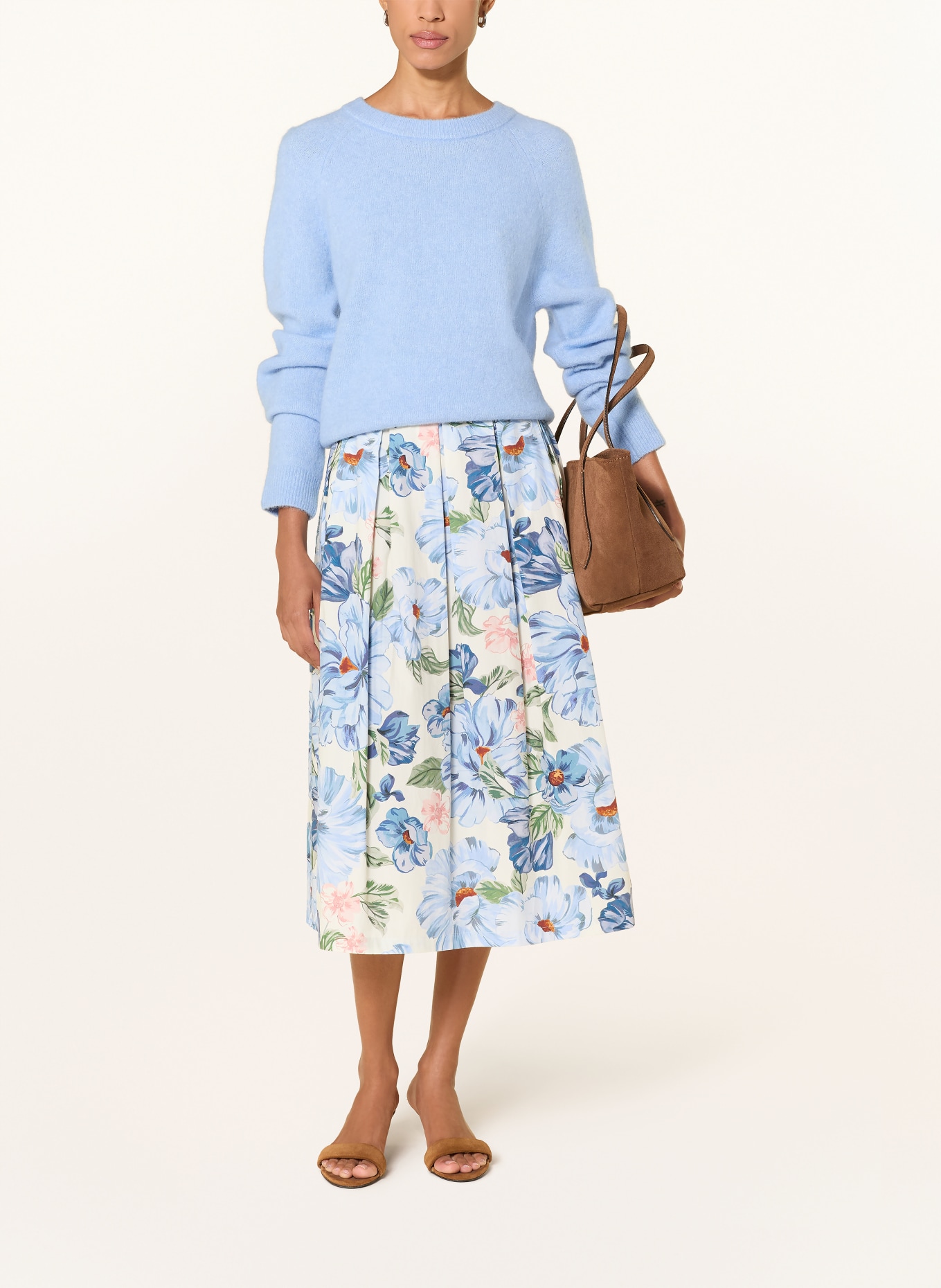 oui Spódnica: JASNONIEBIESKI / ECRU / ZIELONY