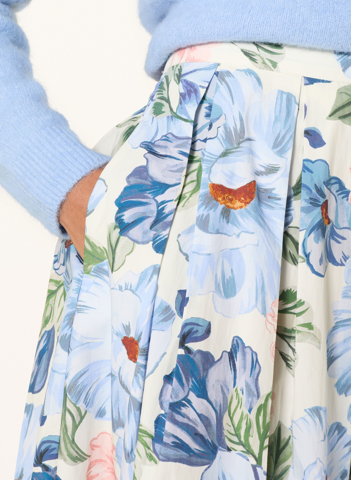 oui Spódnica: JASNONIEBIESKI / ECRU / ZIELONY