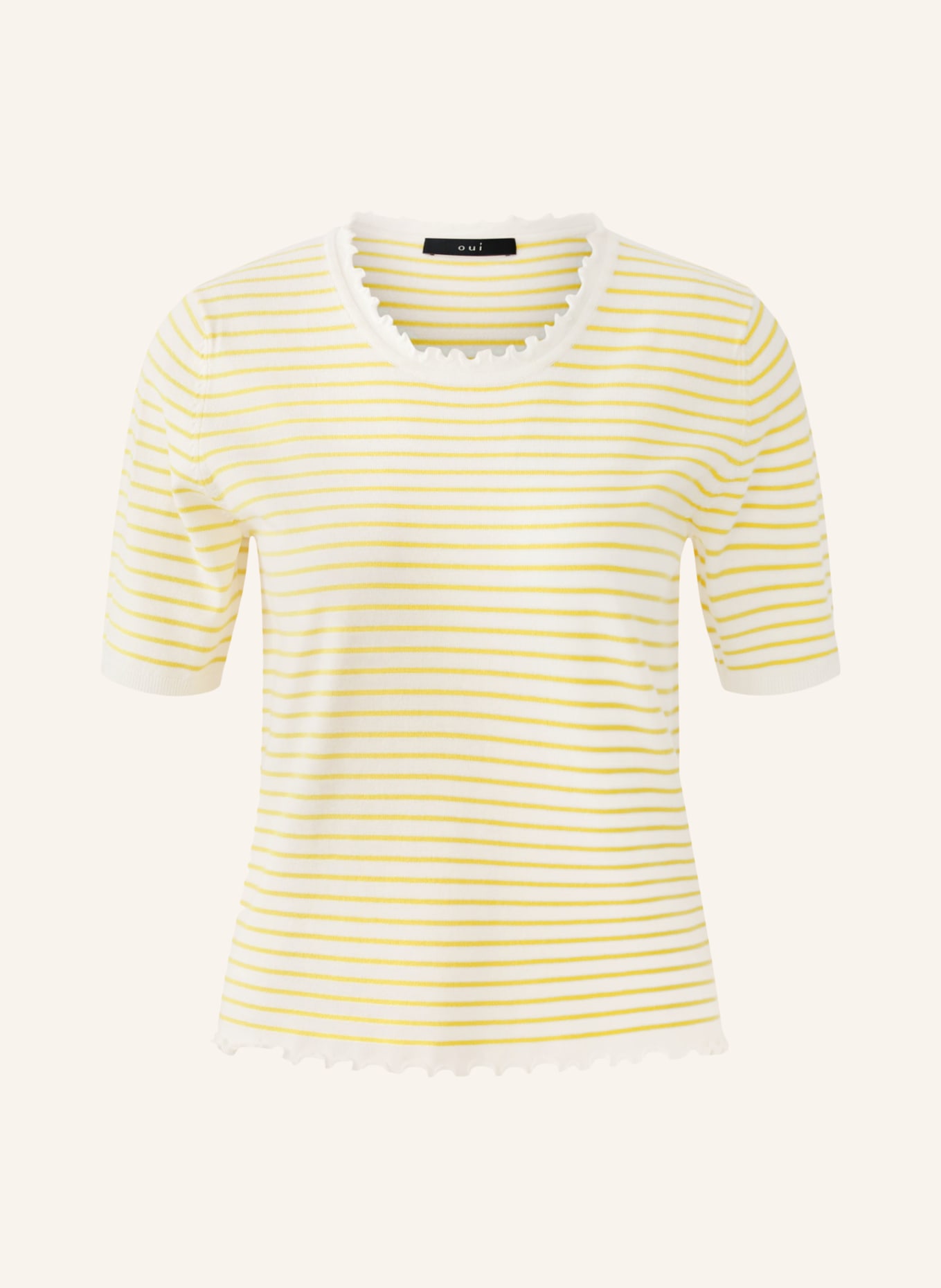 oui Strickshirt: NEONGELB / WEISS