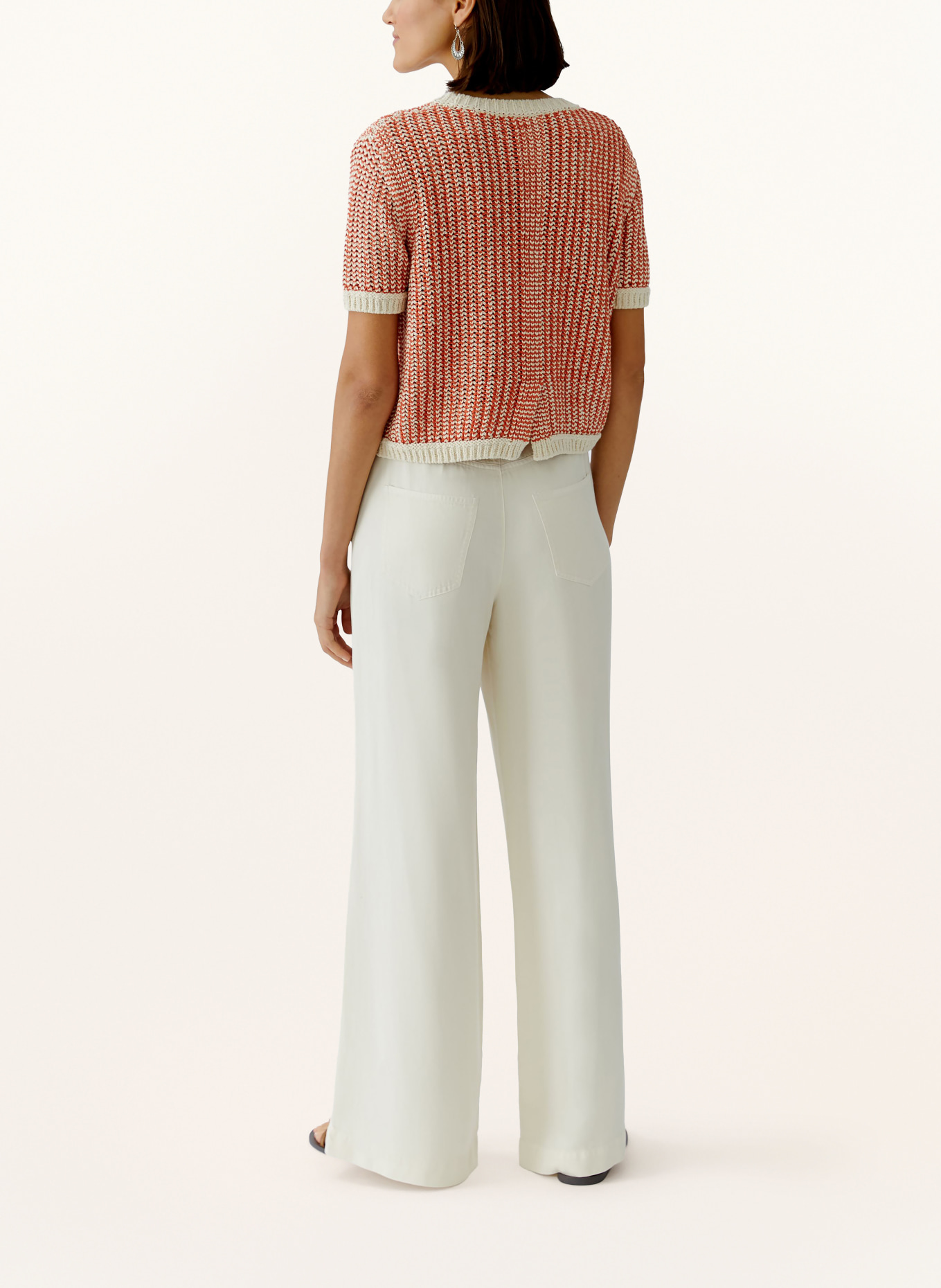 oui Strickshirt: DUNKELORANGE / CREME