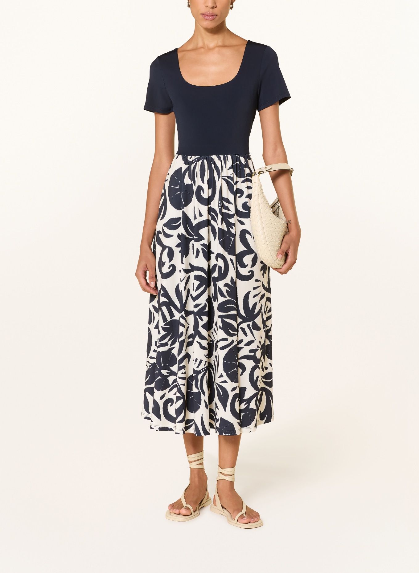 oui Sukienka: GRANATOWY / KREMOWY