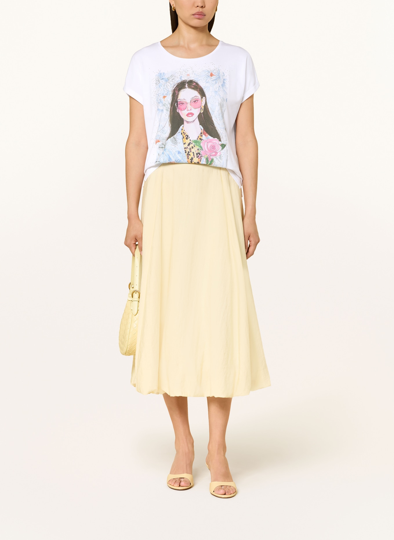 oui Tričko s ozdobnými kamínky: BÍLÁ / SVĚTLE ČERVENÁ / TMAVĚ MODRÁ