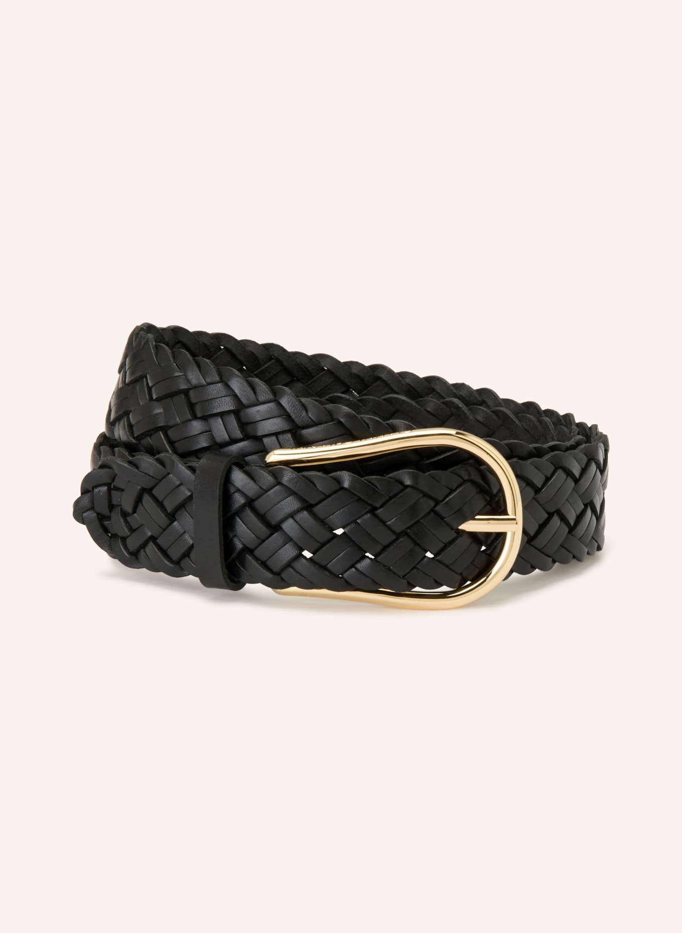 GIANNI CHIARINI ceinture en cuir: NOIR / OR