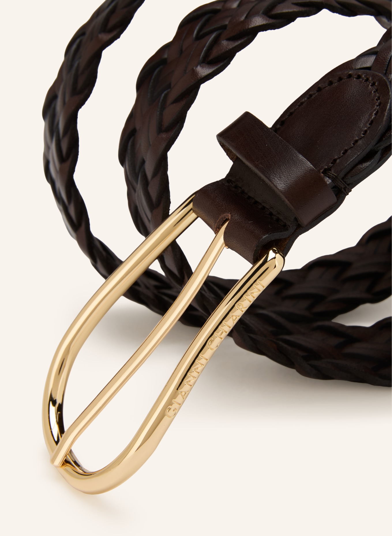 GIANNI CHIARINI Ledergürtel: DUNKELBRAUN / GOLD