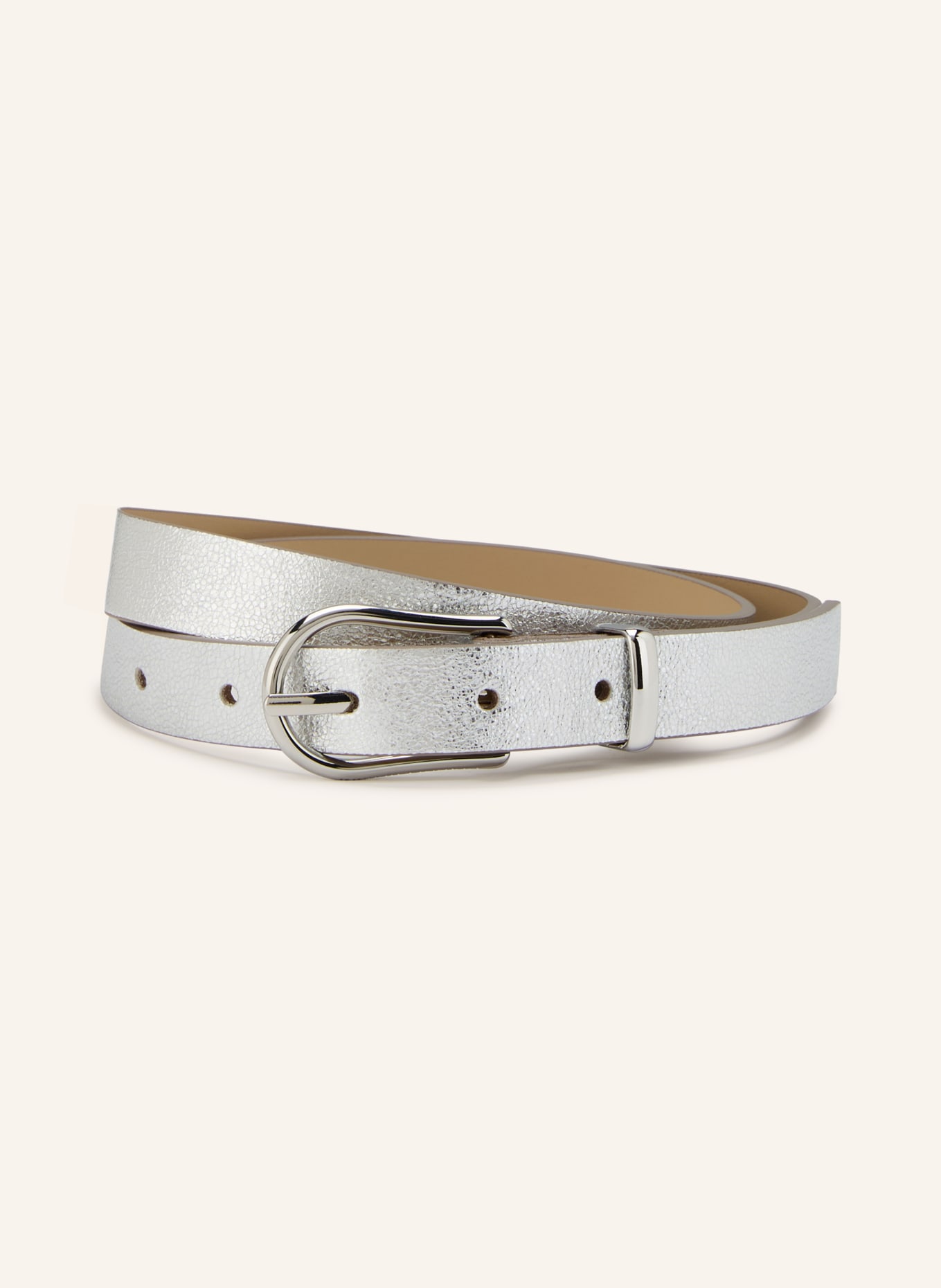 GIANNI CHIARINI Ledergürtel: SILBER / SILBER