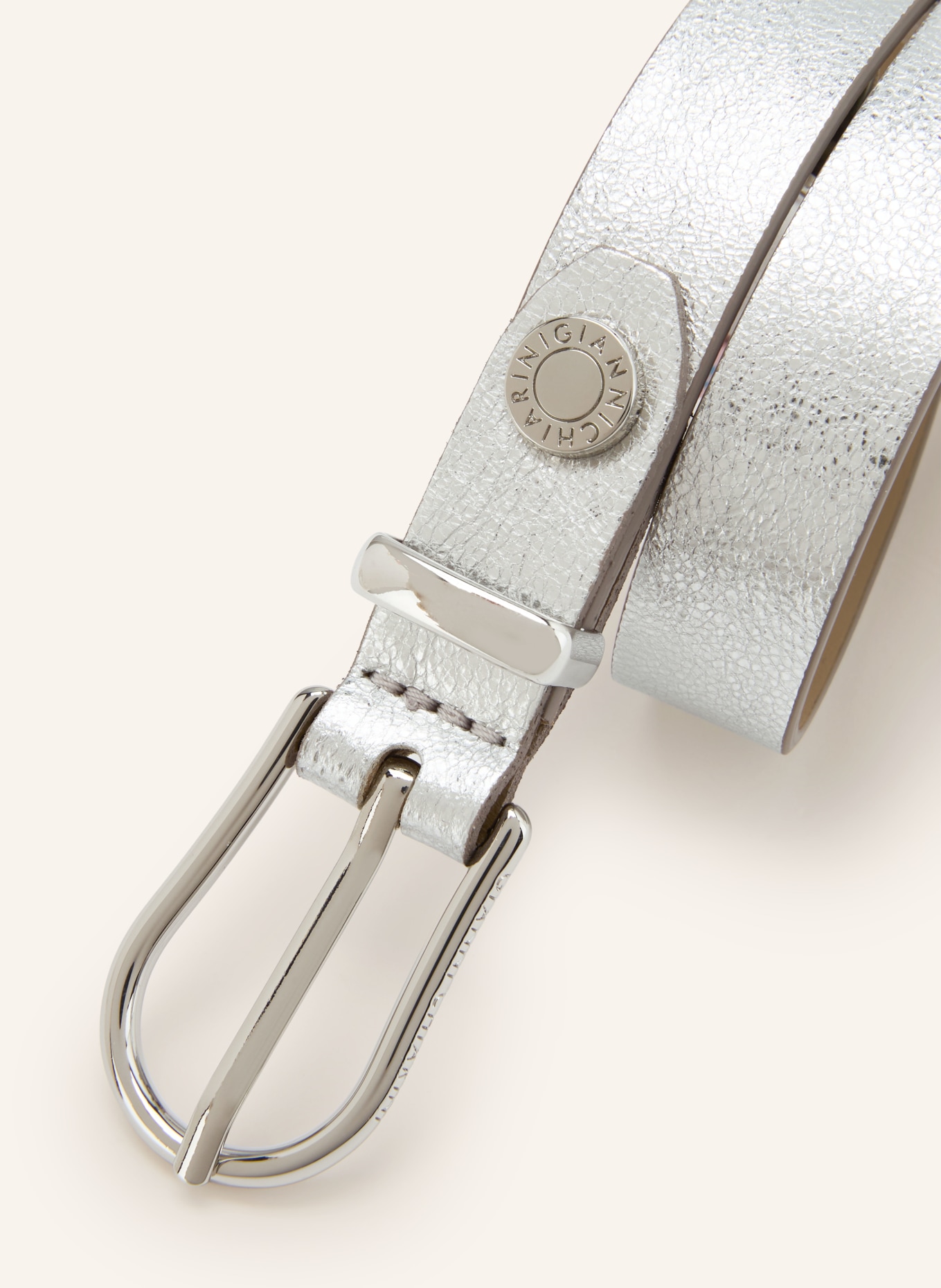 GIANNI CHIARINI Ledergürtel: SILBER / SILBER