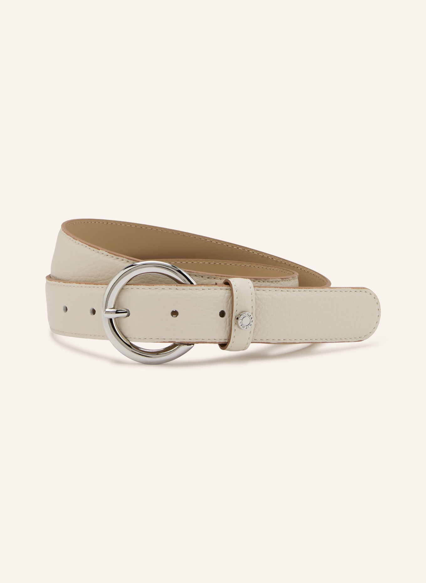 GIANNI CHIARINI ceinture en cuir: CRÈME / ARGENT