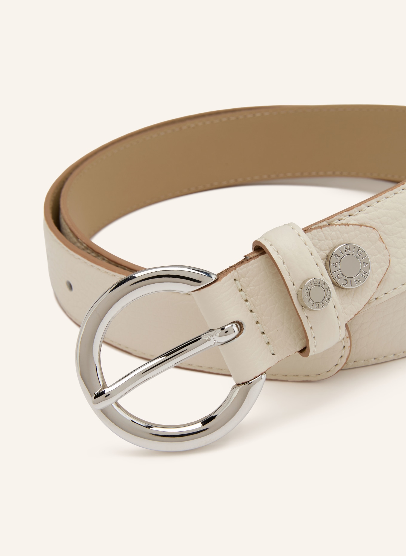 GIANNI CHIARINI ceinture en cuir: CRÈME / ARGENT