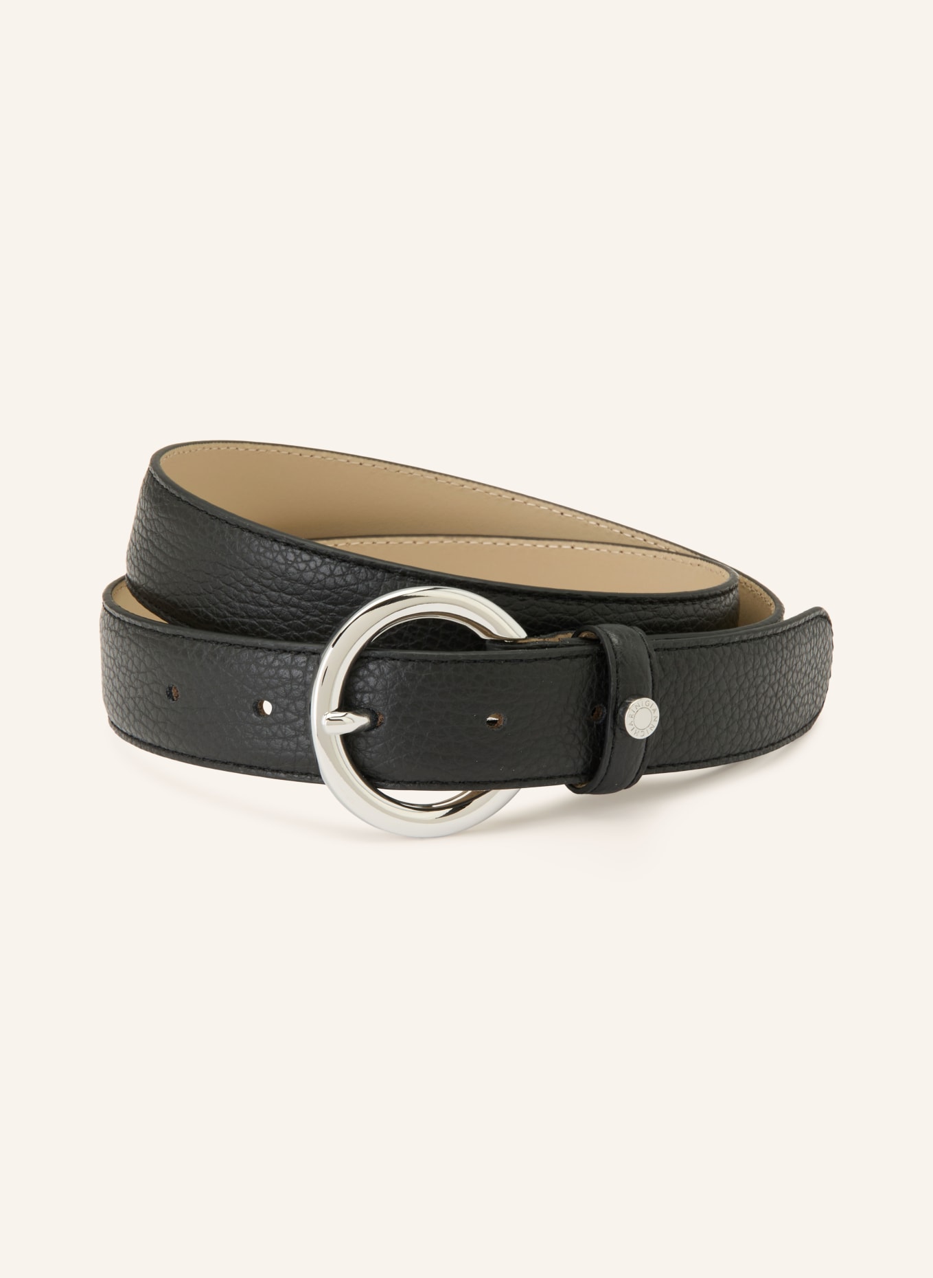 GIANNI CHIARINI ceinture en cuir: NOIR / ARGENT