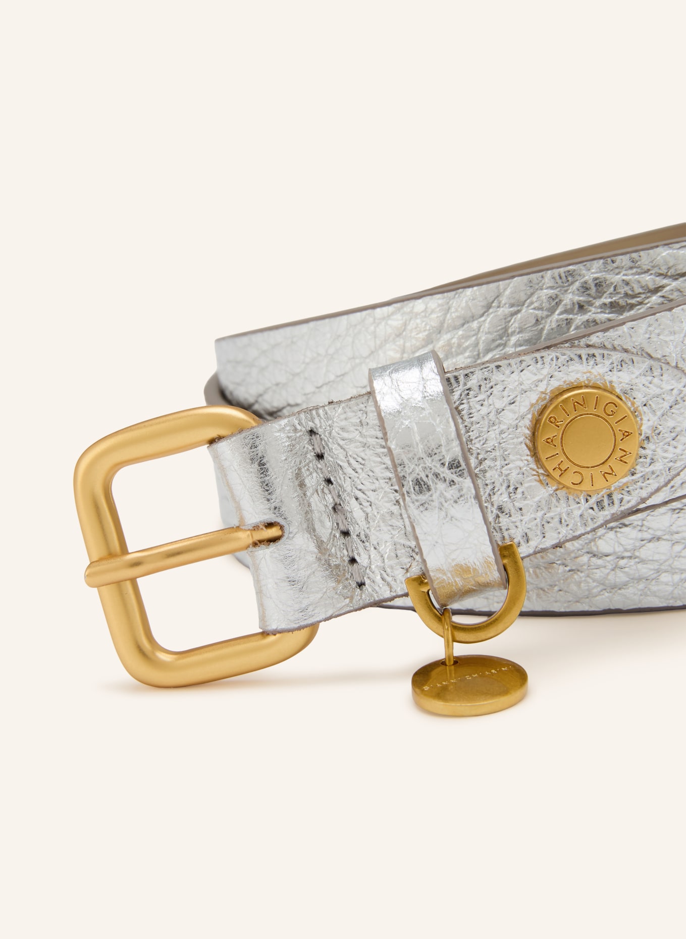 GIANNI CHIARINI ceinture en cuir: ARGENT / OR