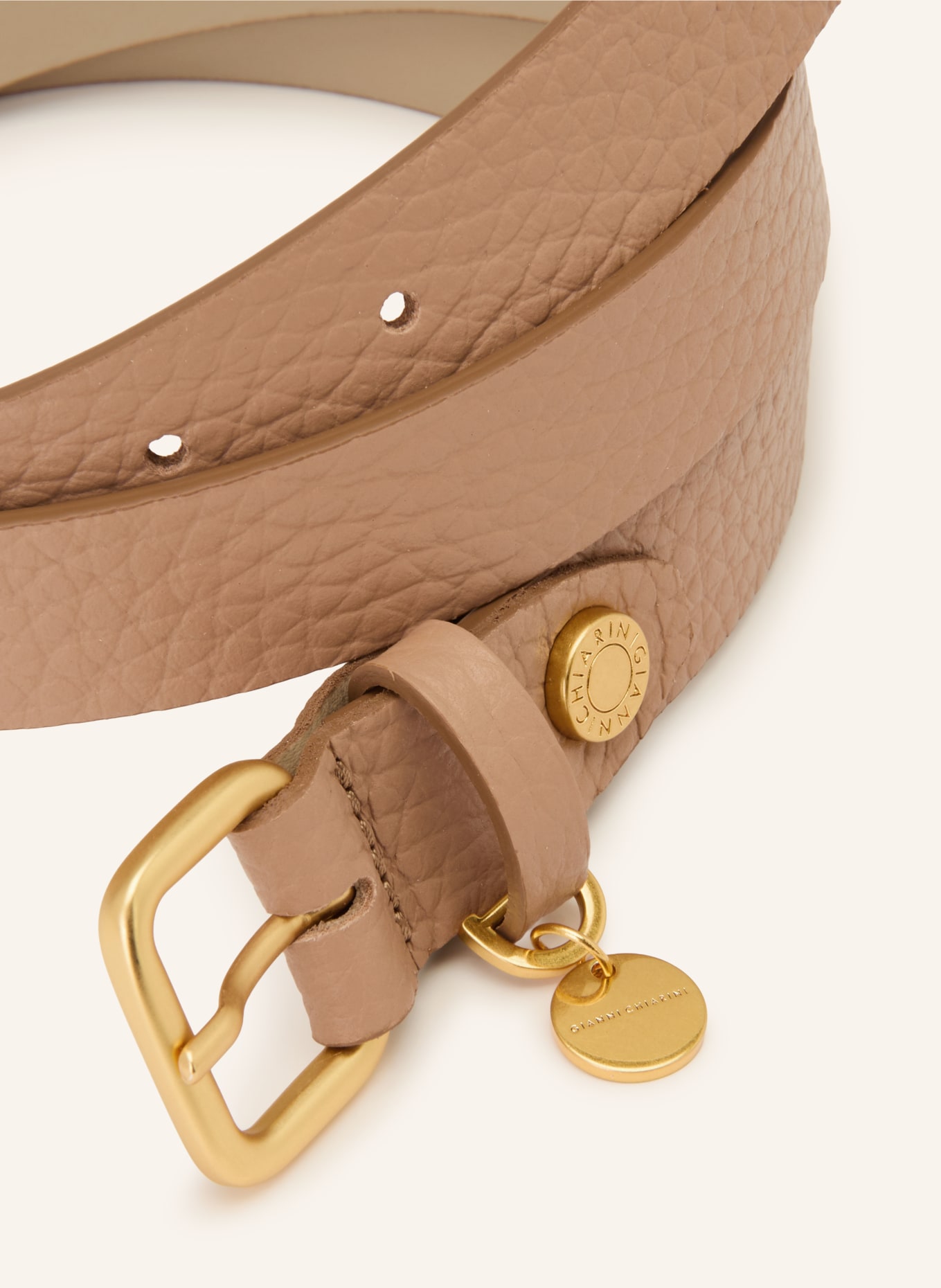 GIANNI CHIARINI ceinture en cuir: MARRON CLAIR / OR