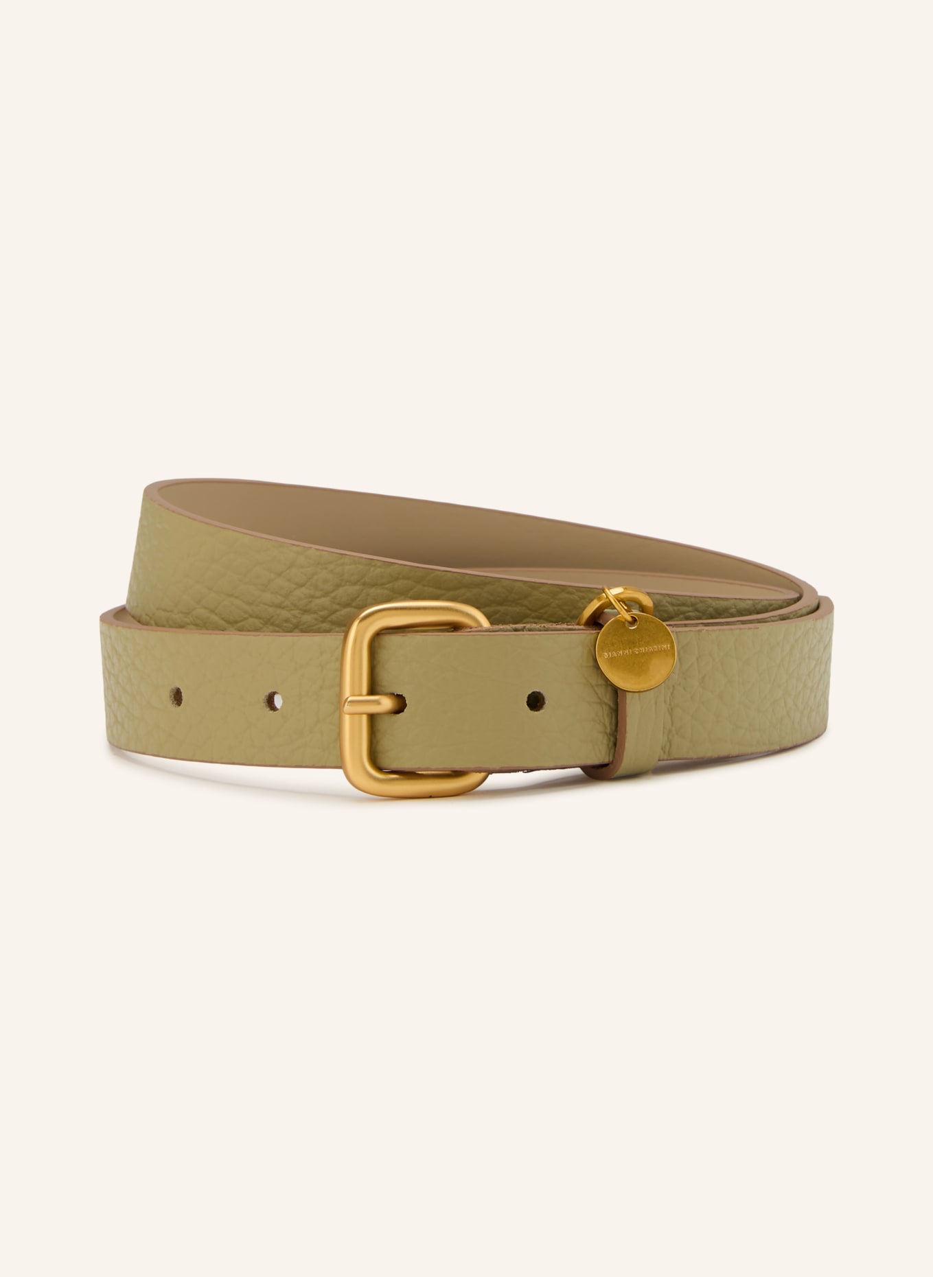 GIANNI CHIARINI ceinture en cuir: VERT CLAIR / OR