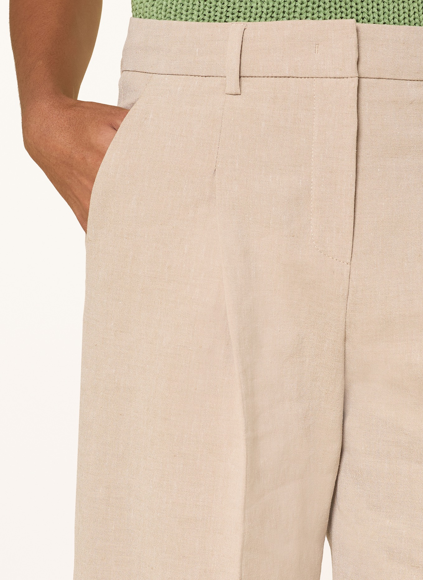 SEDUCTIVE Marlenehose CHRISSY mit Leinen: HELLBRAUN