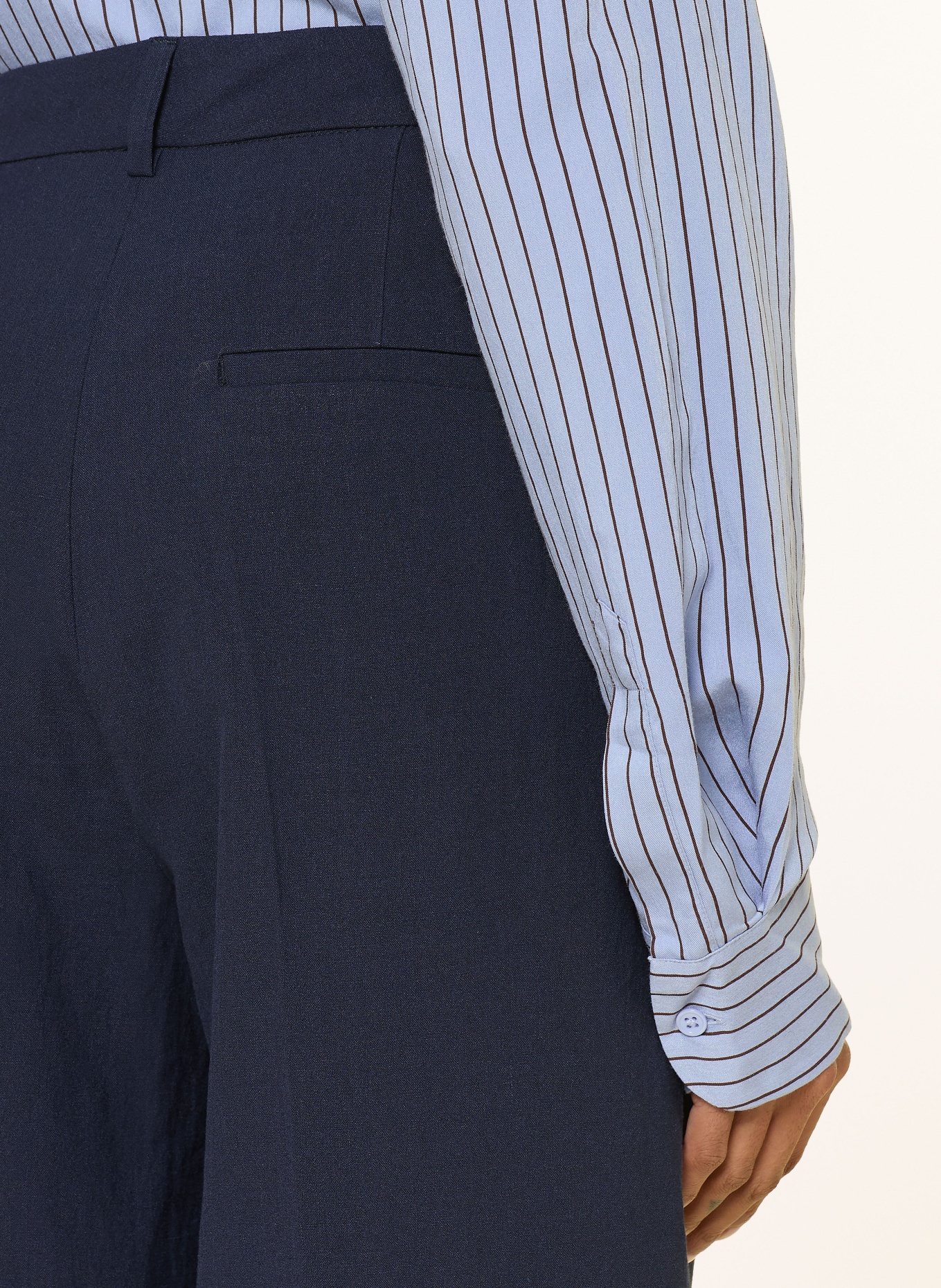 SEDUCTIVE Lněné kalhoty CHRISSY: TMAVĚ MODRÁ