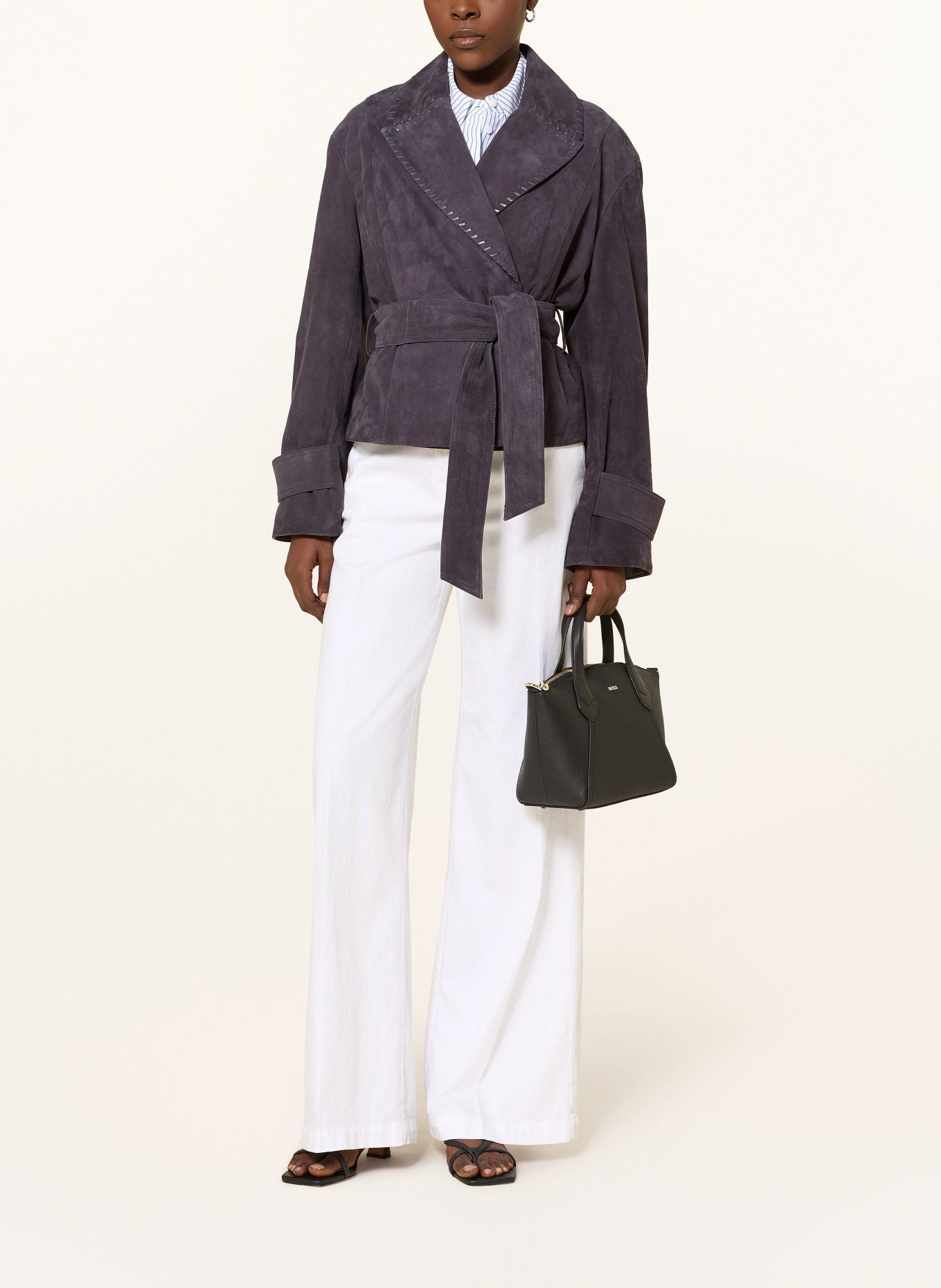 SEDUCTIVE Spodnie z materiału marle SHILOH: 110 WEISS