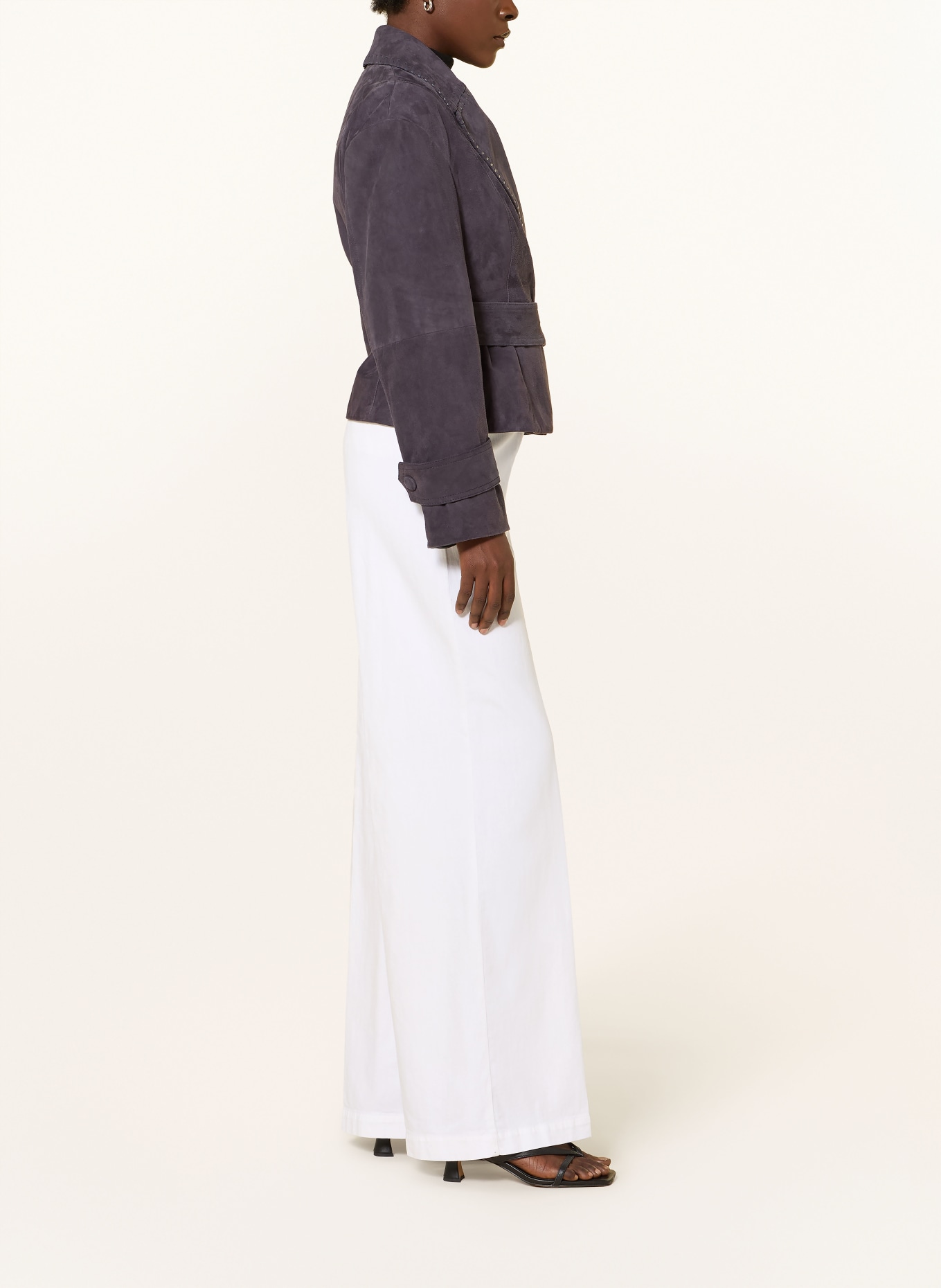 SEDUCTIVE Spodnie z materiału marle SHILOH: 110 WEISS