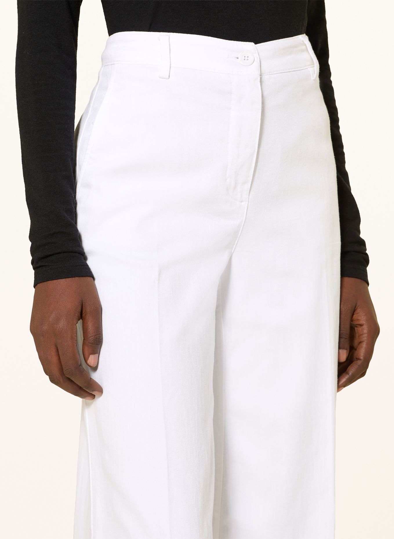 SEDUCTIVE Spodnie z materiału marle SHILOH: 110 WEISS