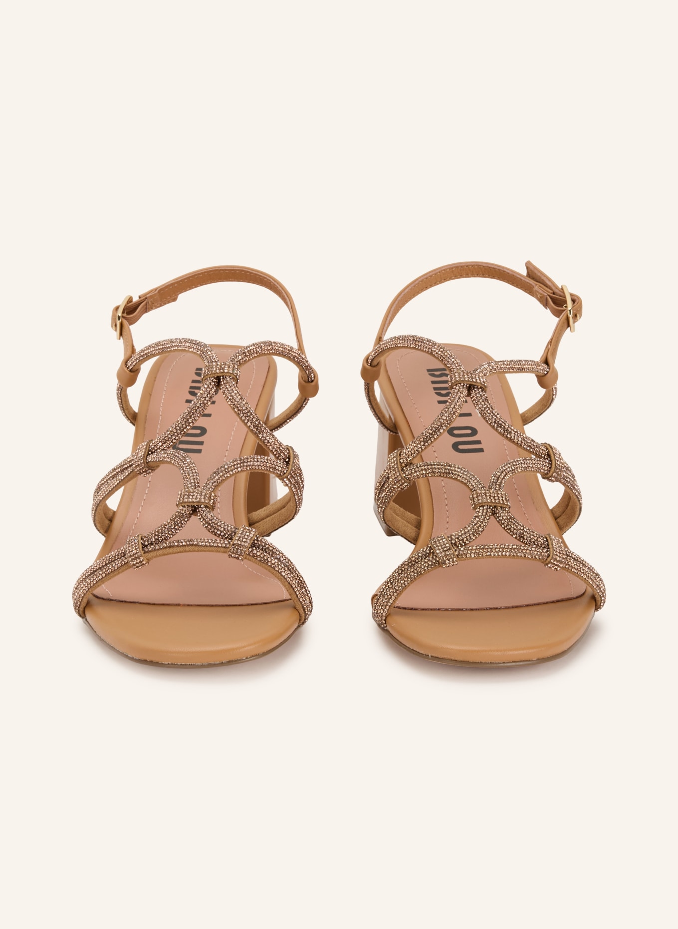 BIBI LOU Sandály QUAIL s ozdobnými kamínky: VELBLOUDÍ