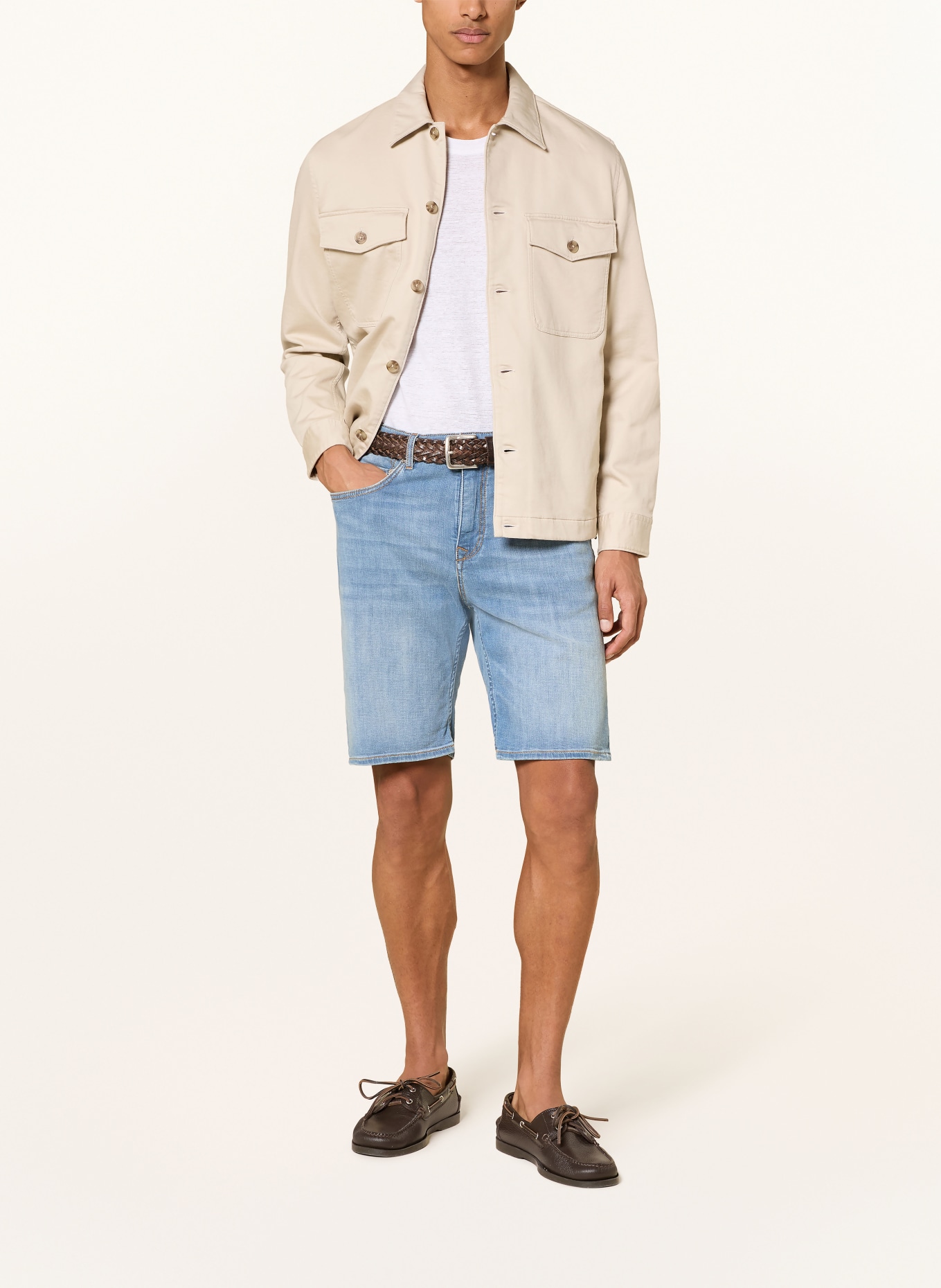 BALDESSARINI Džínové šortky Regular Fit: 6856 sky blue used mustache