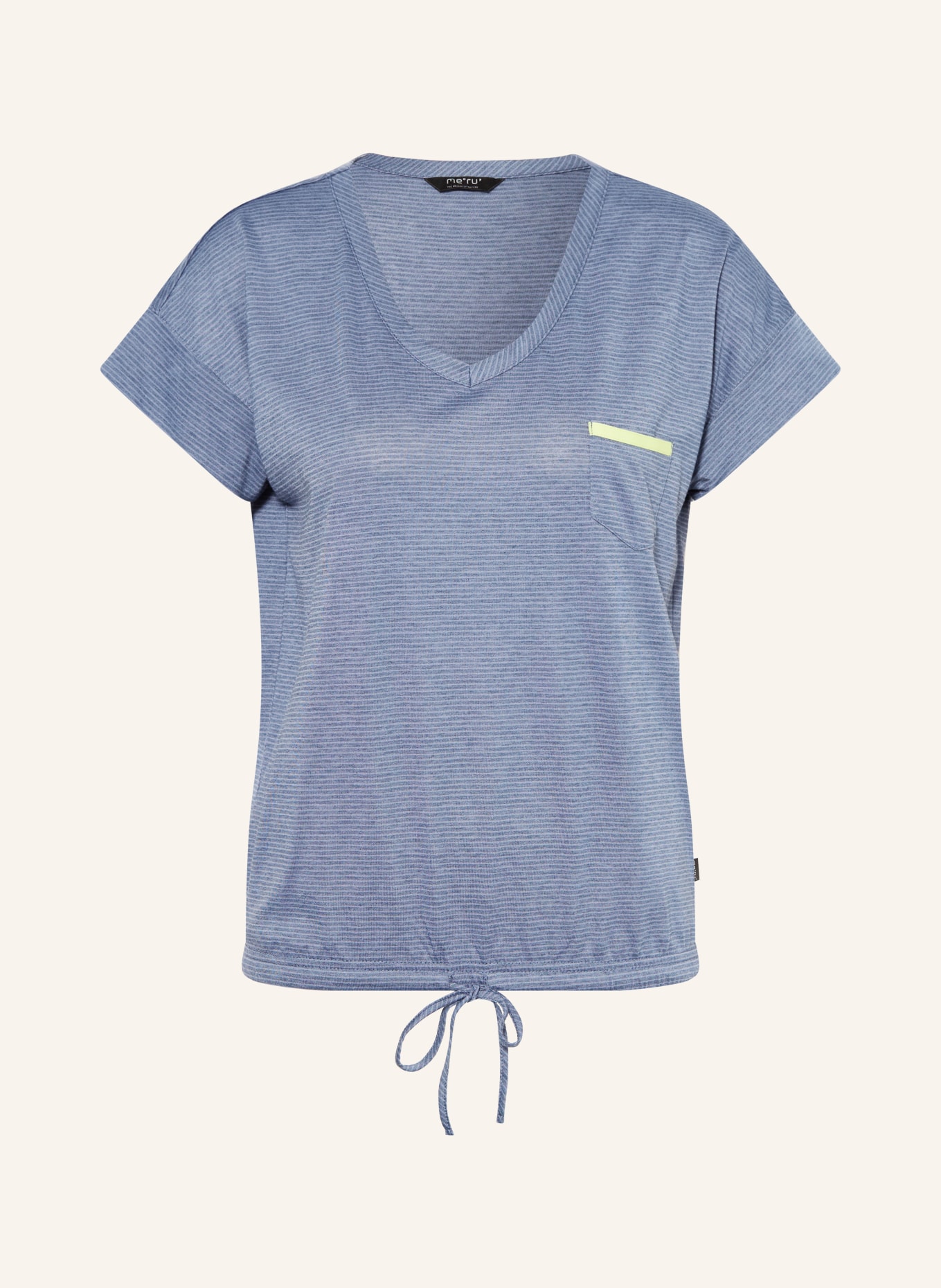 me°ru' T-Shirt RUNDU WB: BLUE / NEON YELLOW