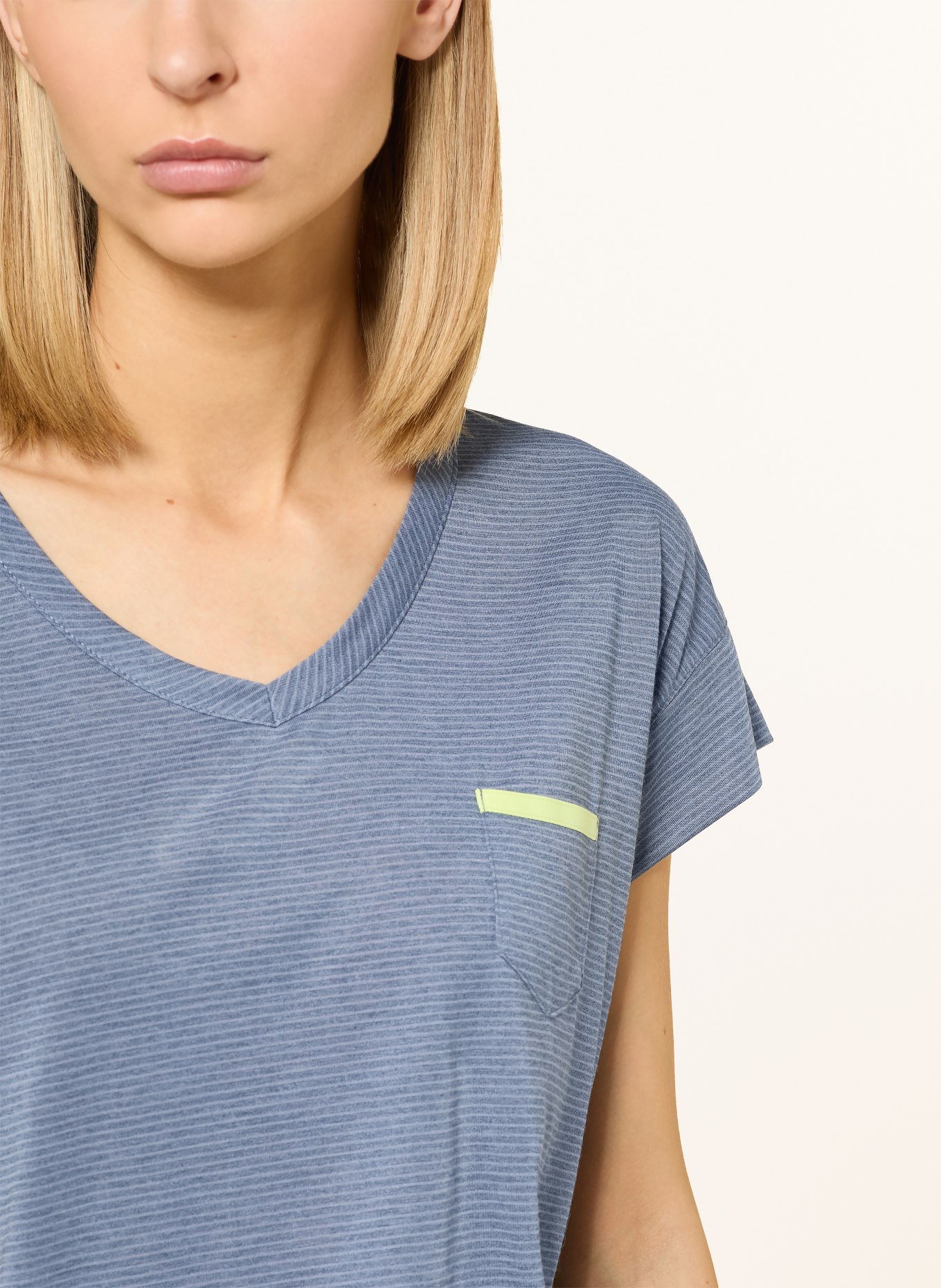 me°ru' T-Shirt RUNDU WB: BLUE / NEON YELLOW