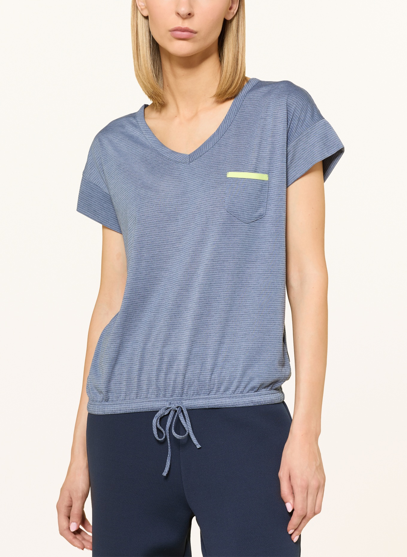 me°ru' T-Shirt RUNDU WB: BLUE / NEON YELLOW