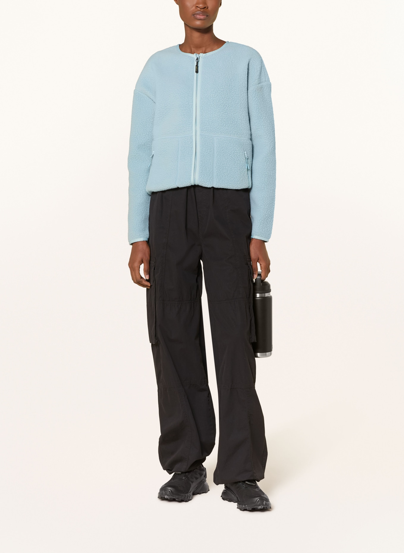 me°ru' Strick-Fleecejacke BOBIGNY: HELLBLAU