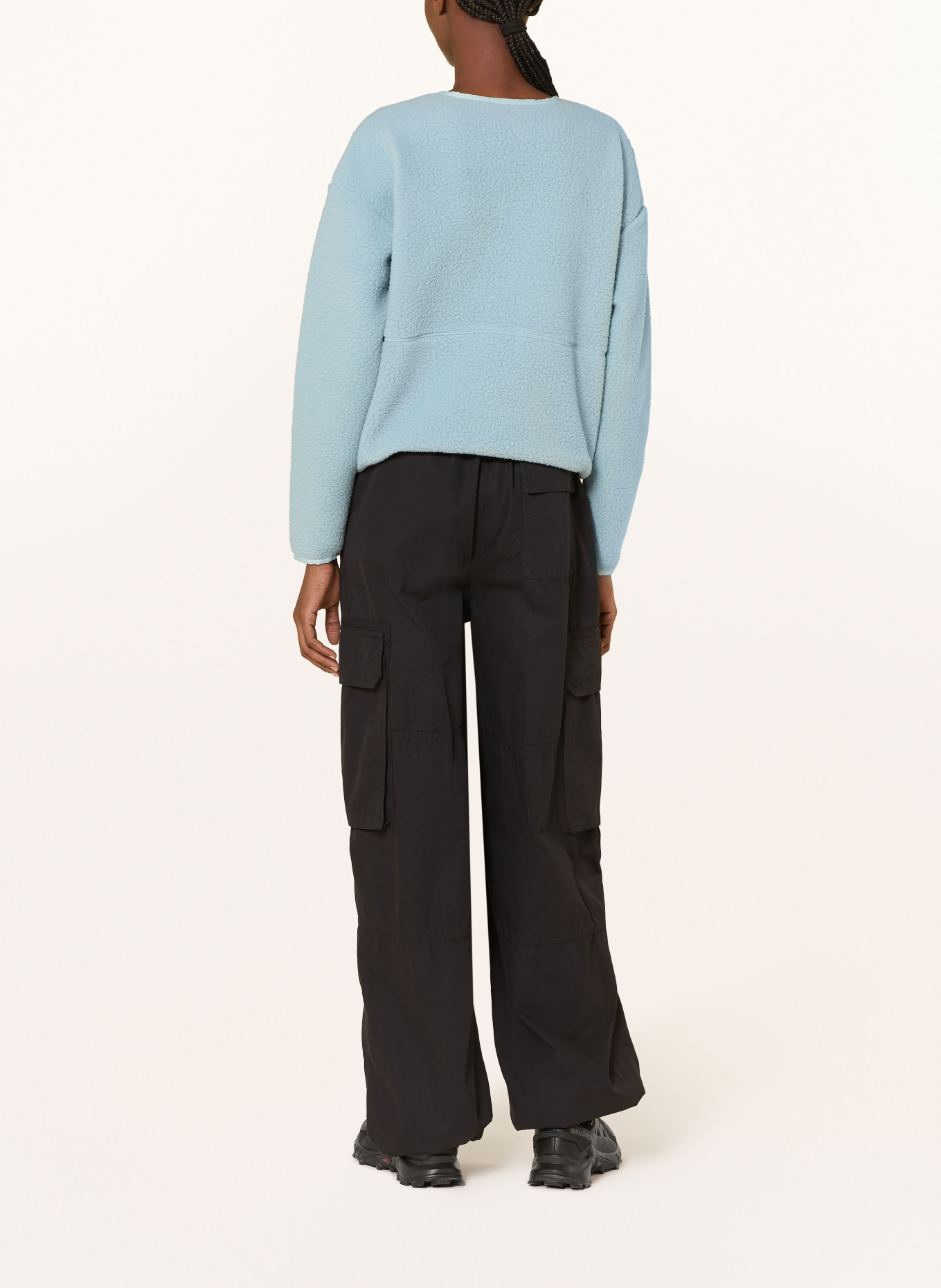 me°ru' Strick-Fleecejacke BOBIGNY: HELLBLAU