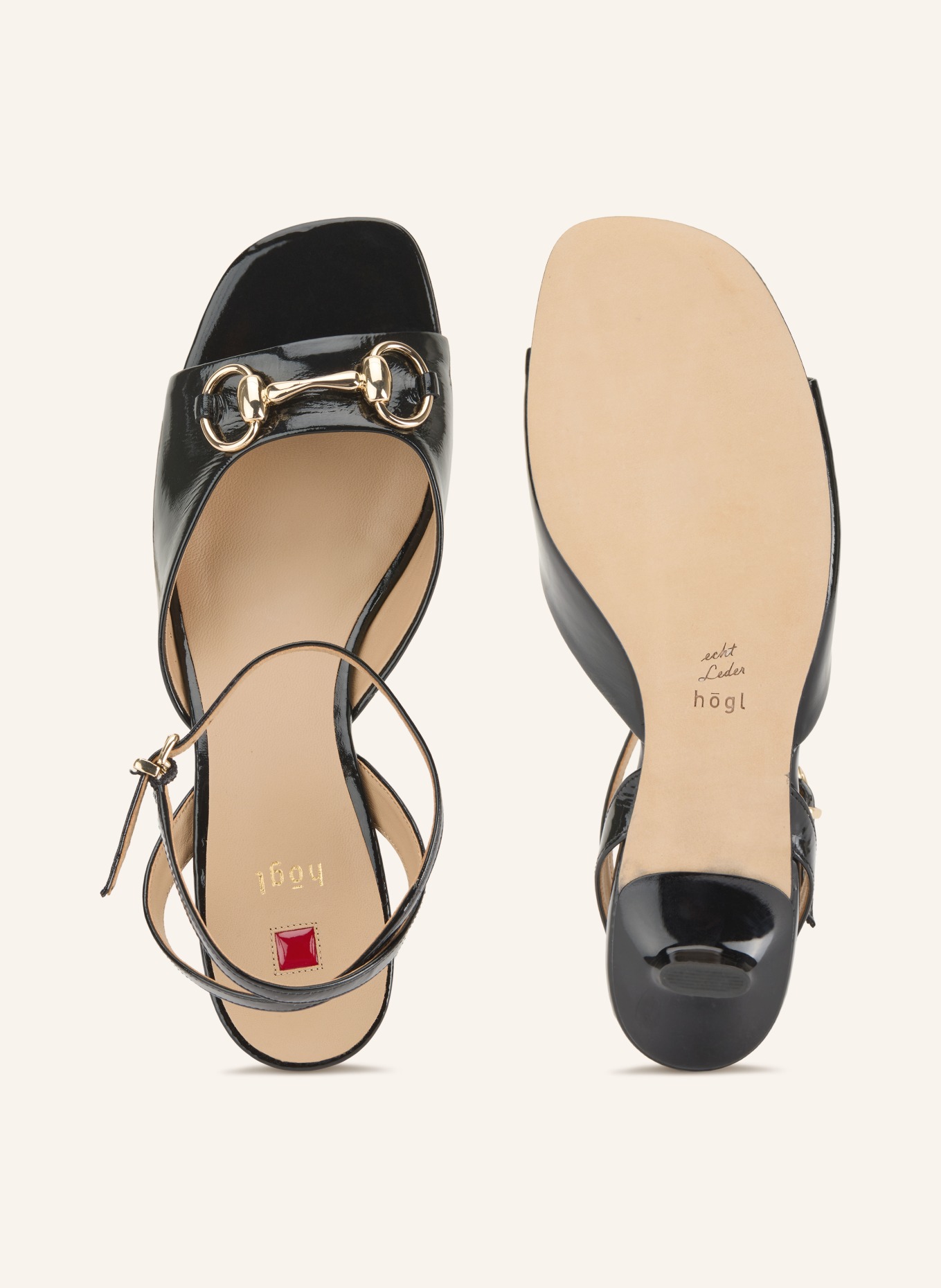 Högl Sandaletten: SCHWARZ / GOLD
