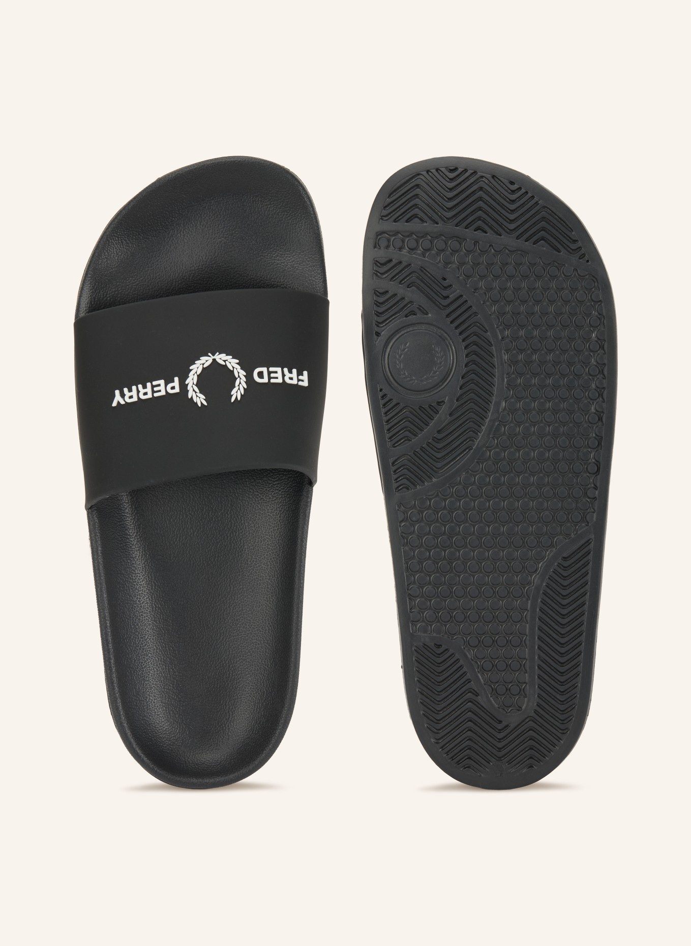 FRED PERRY Mules: BLACK / WHITE