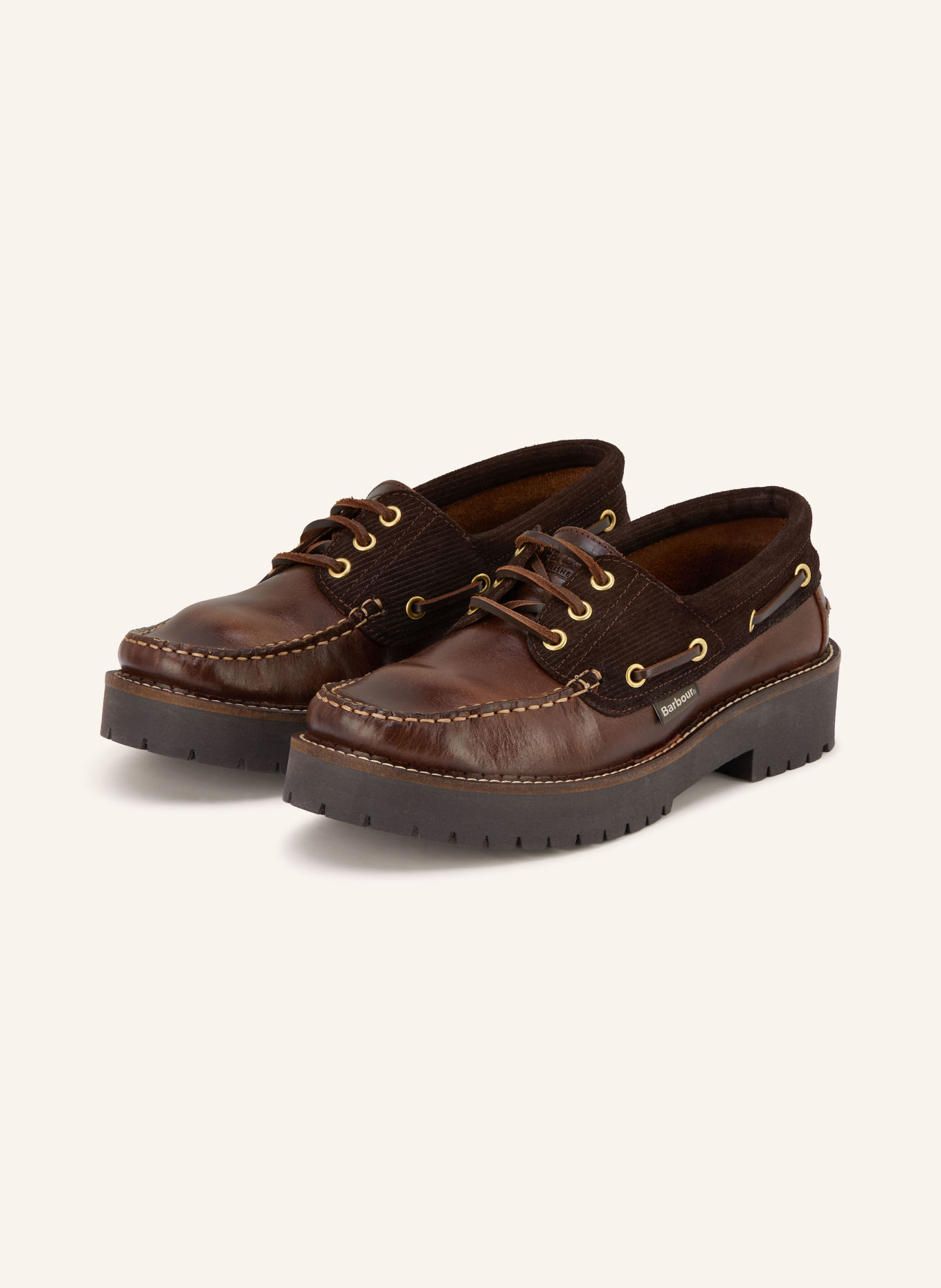 Barbour Chaussures bateau DARRAS: MARRON FONCÉ