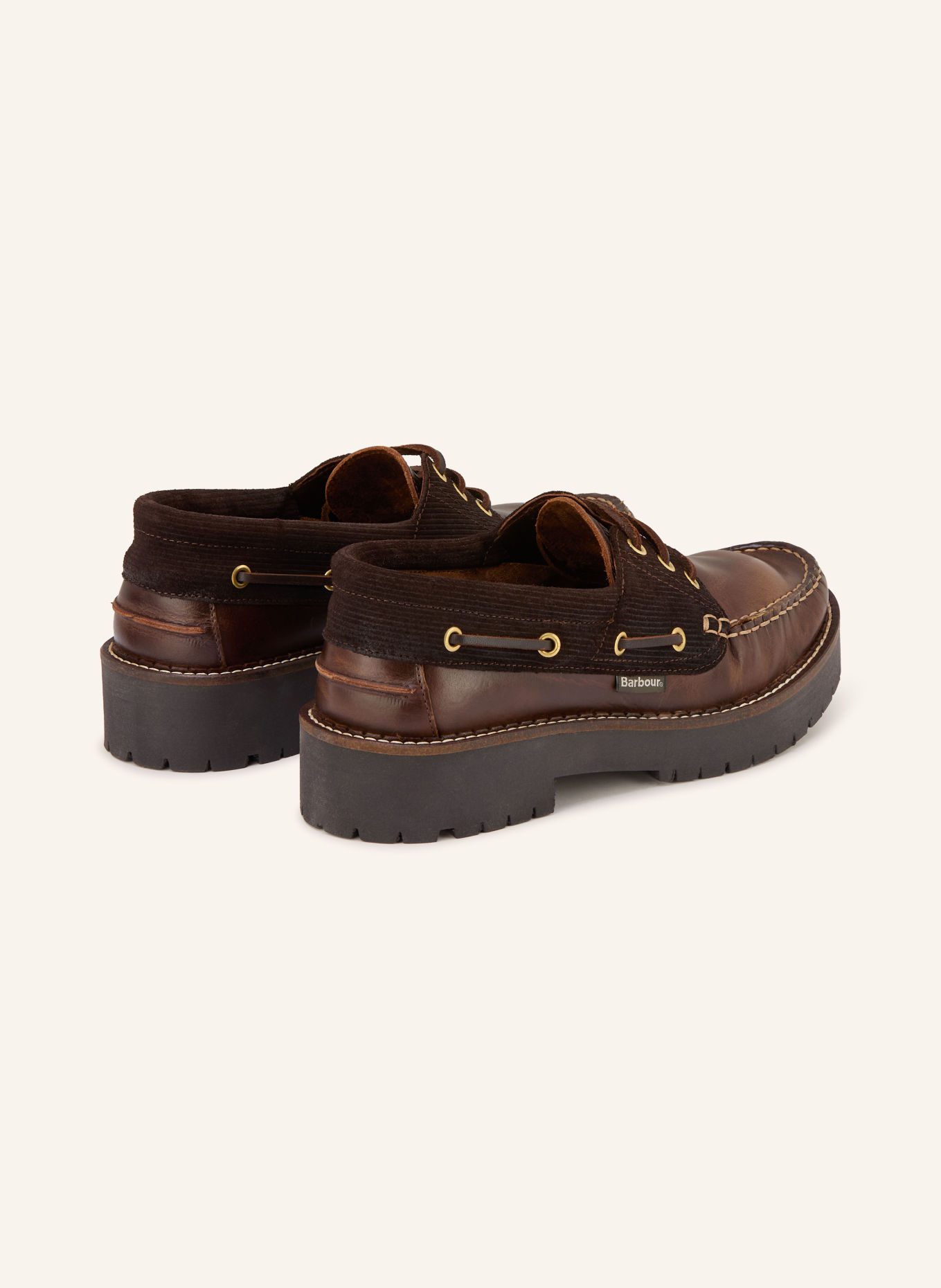 Barbour Chaussures bateau DARRAS: MARRON FONCÉ