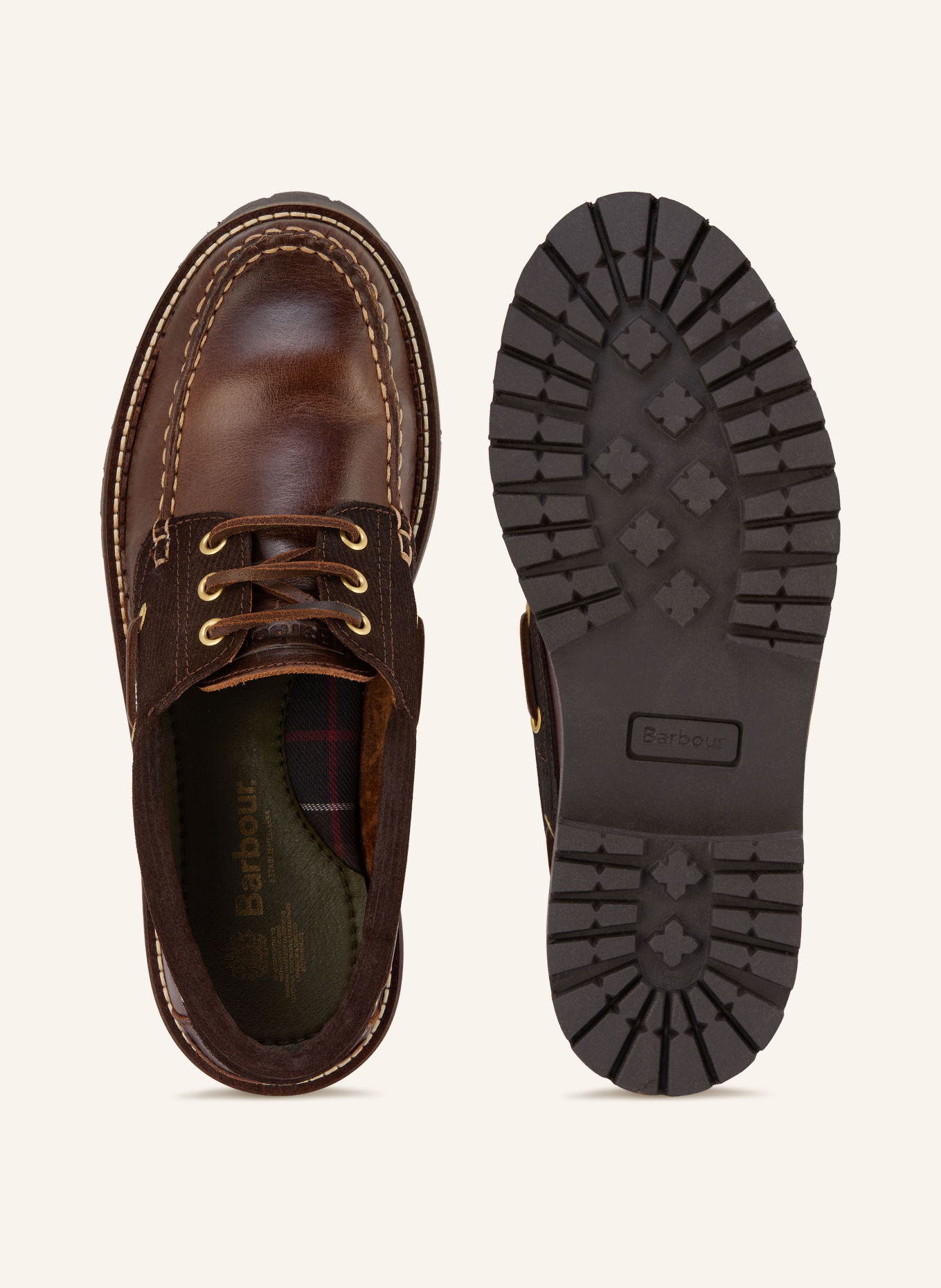 Barbour Chaussures bateau DARRAS: MARRON FONCÉ