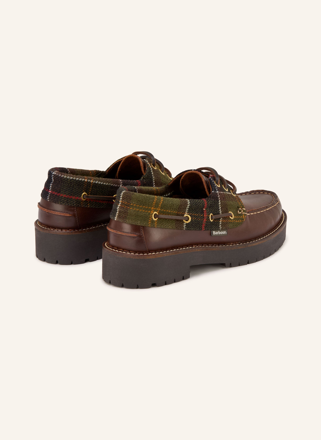 Barbour Chaussures bateau DARRAS: MARRON FONCÉ / ORANGE FONCÉ / KAKI