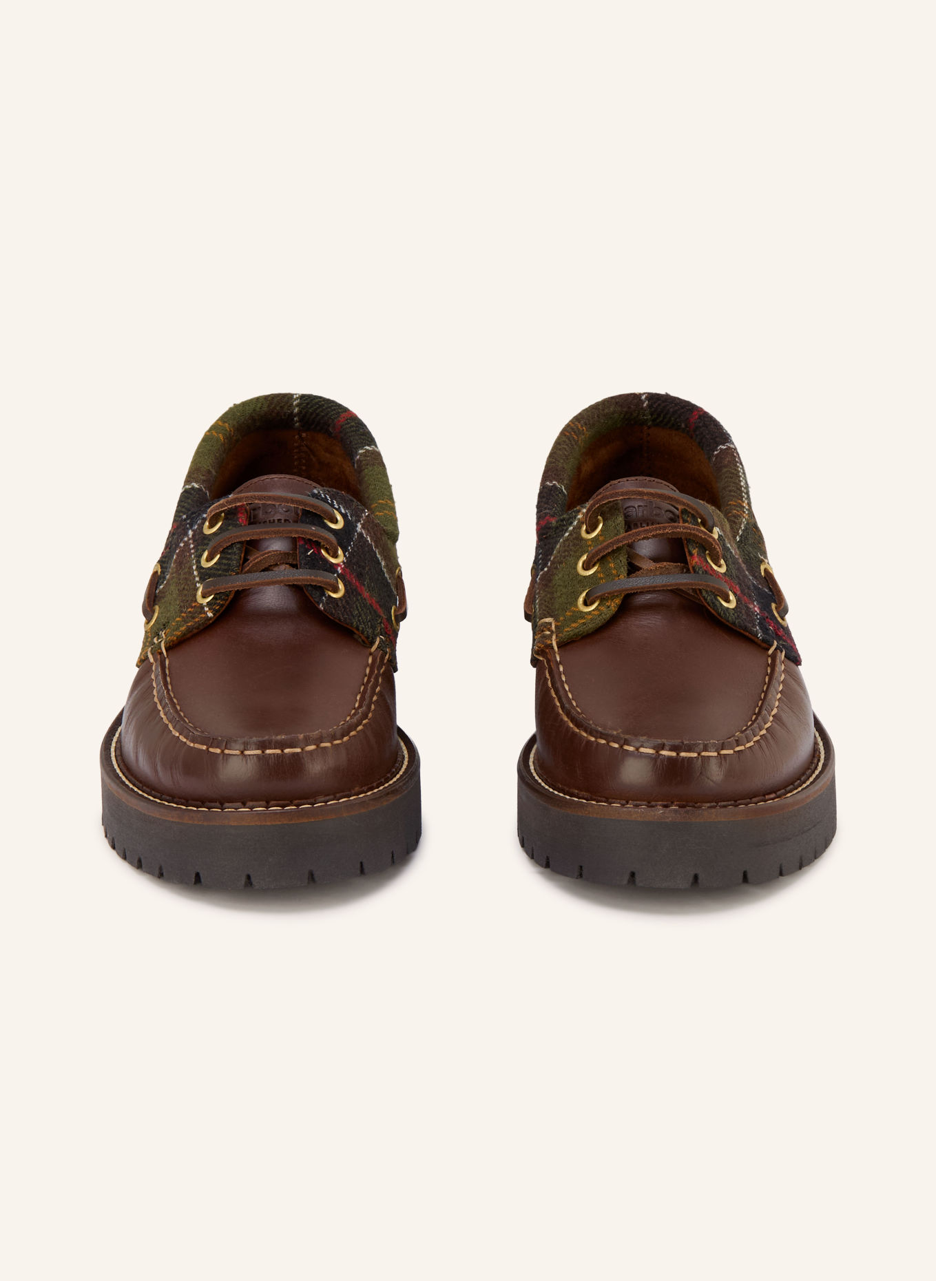 Barbour Chaussures bateau DARRAS: MARRON FONCÉ / ORANGE FONCÉ / KAKI