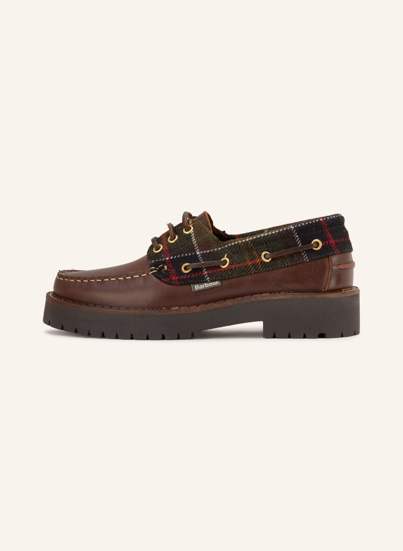 Barbour Chaussures bateau DARRAS: MARRON FONCÉ / ORANGE FONCÉ / KAKI