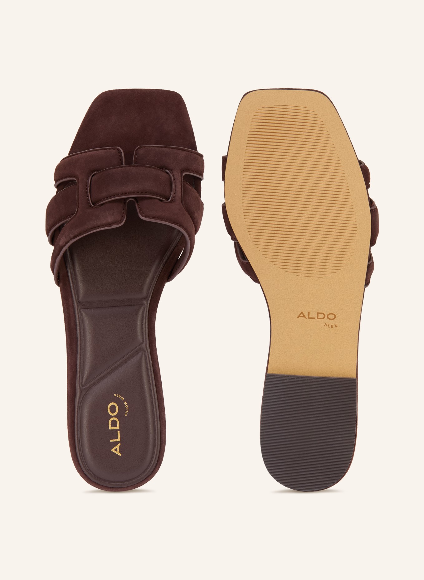 ALDO Klapki ELENARIA: CIEMNOBRĄZOWY