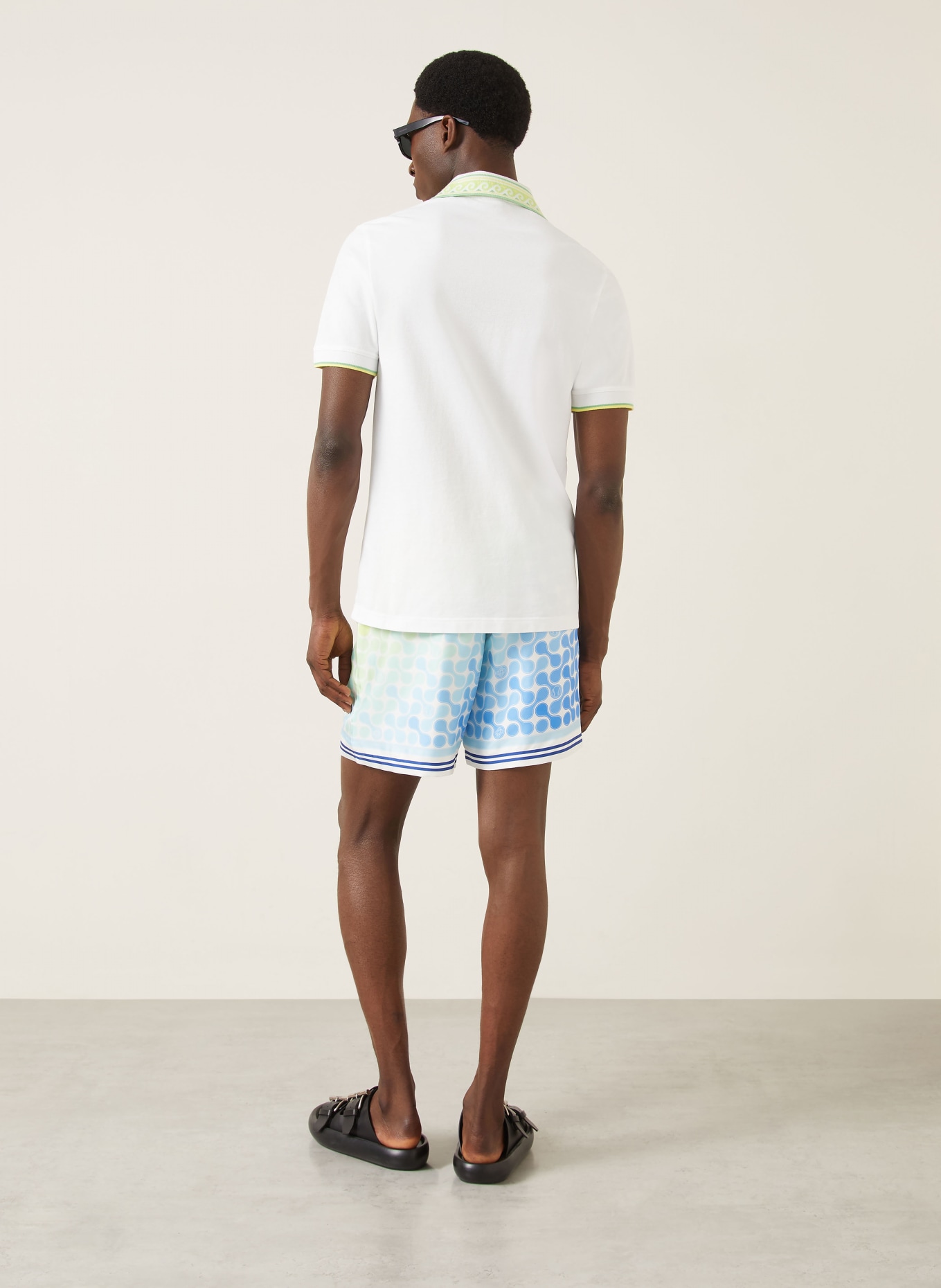 Casablanca Seidenshorts: BLAU / HELLGRÜN / WEISS