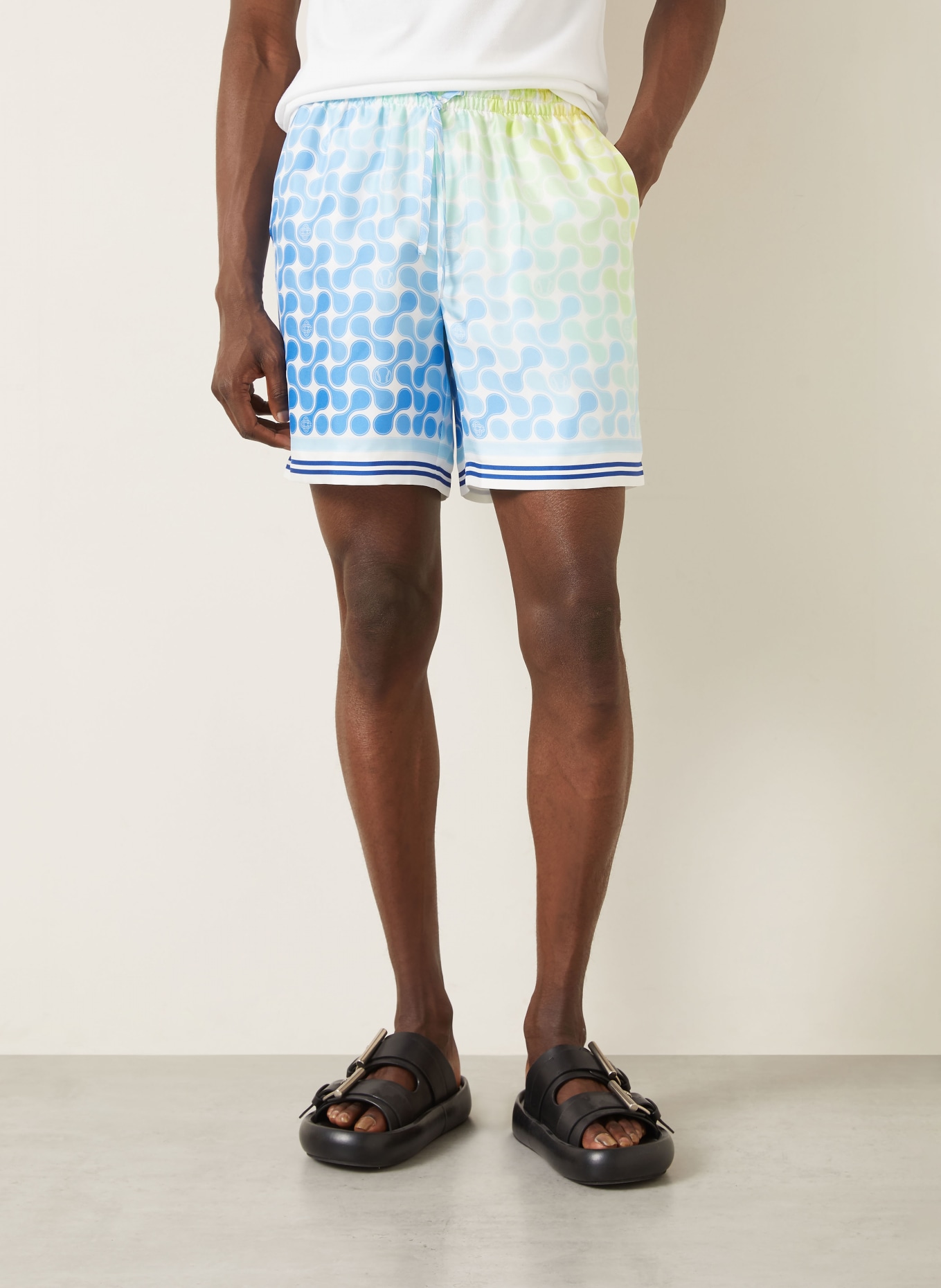 Casablanca Seidenshorts: BLAU / HELLGRÜN / WEISS