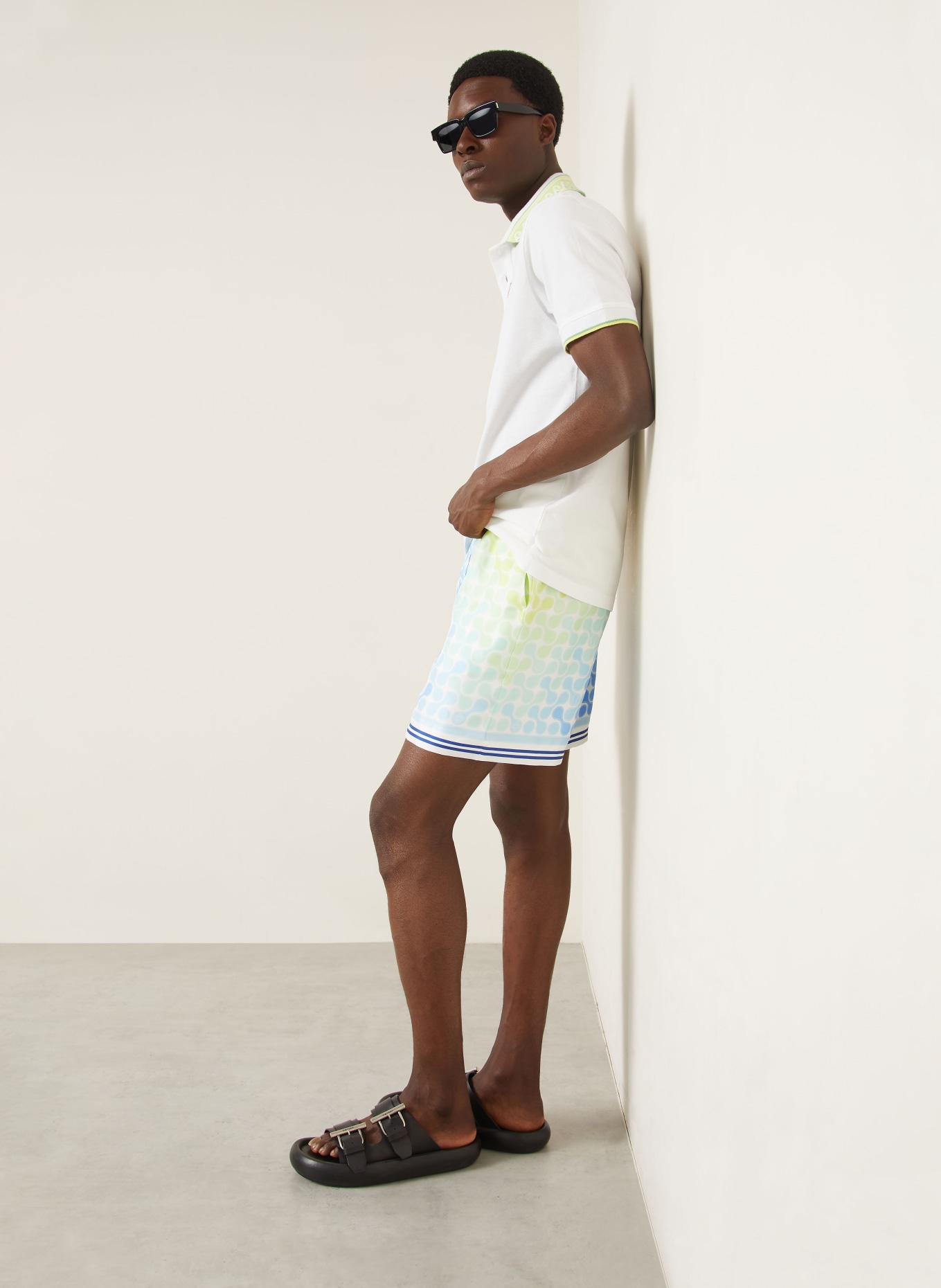 Casablanca Seidenshorts: BLAU / HELLGRÜN / WEISS