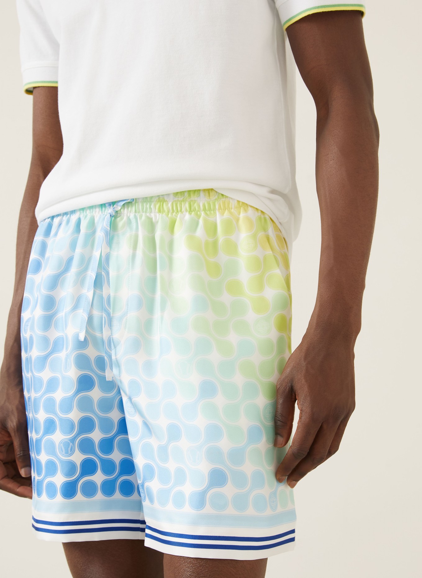 Casablanca Seidenshorts: BLAU / HELLGRÜN / WEISS